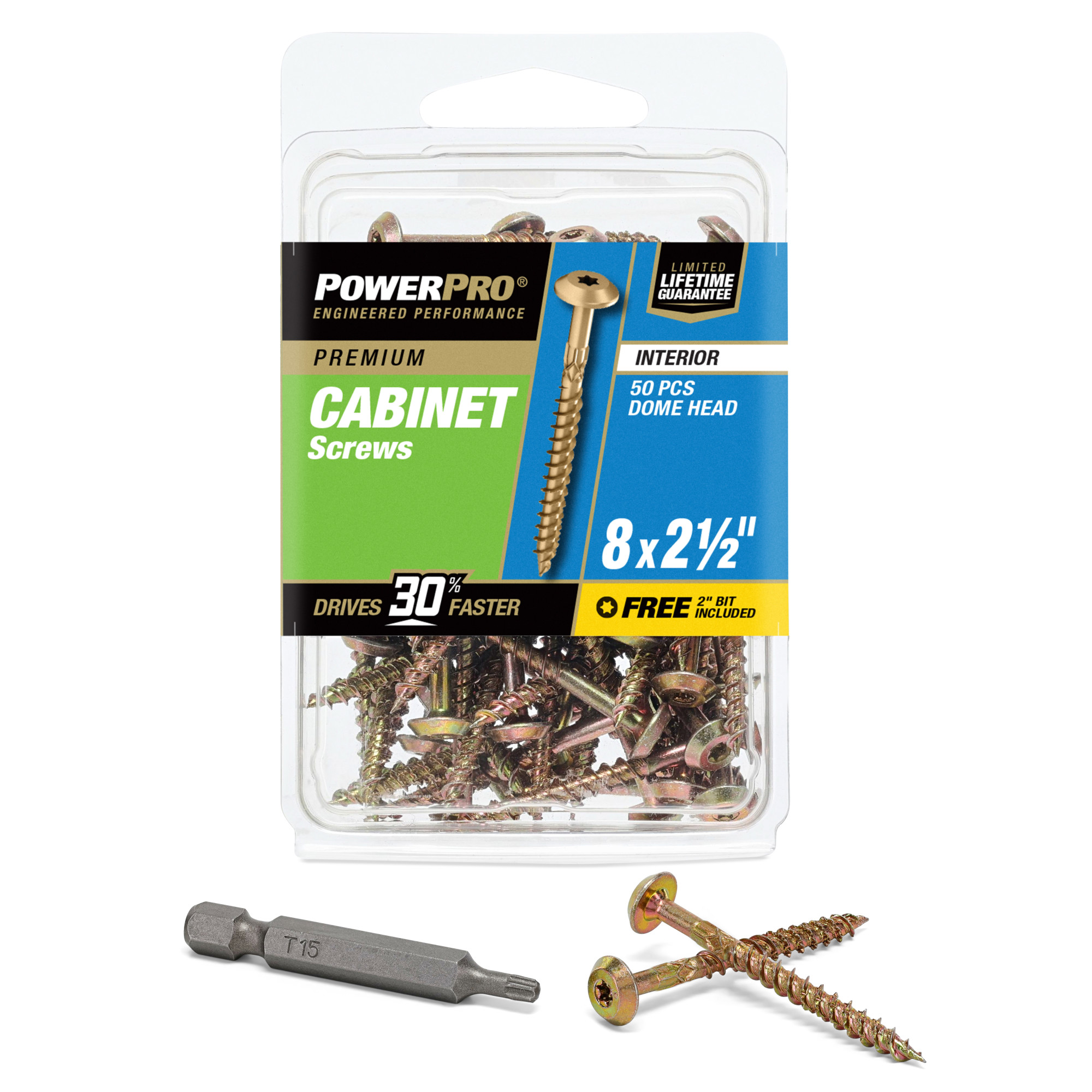 Power Pro� Premium Interior Cabinet Screws (#8 x 2-1/2 in.) - 50pc