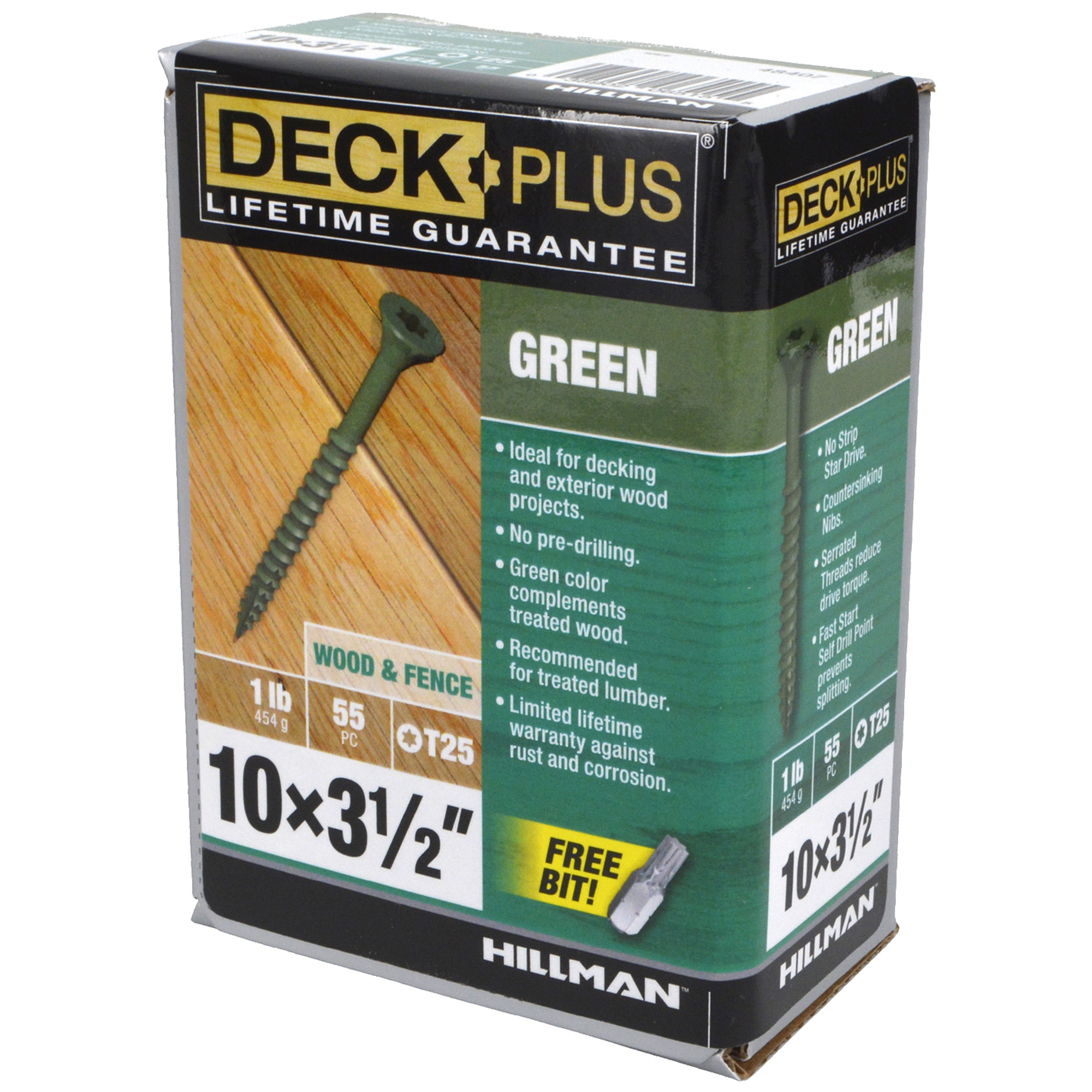 Deck Plus Green Deck Screws (#10 x 3-1/2 in.)