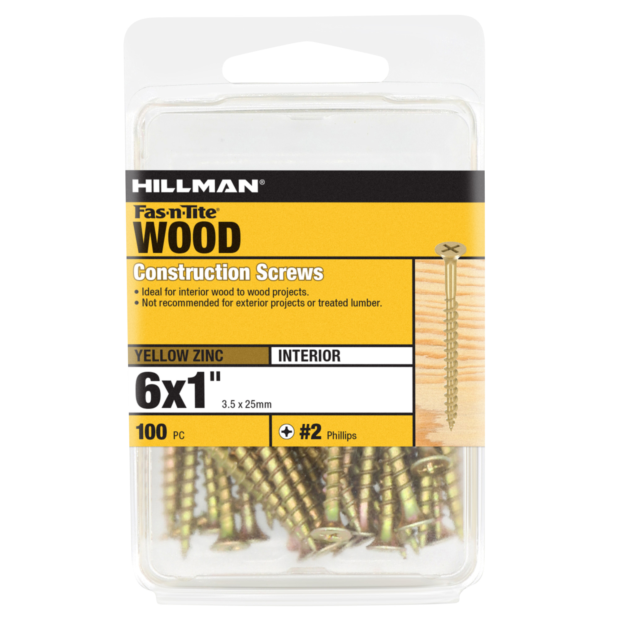 Hillman Bugle Head Phillips Interior Construction Wood Screws (#6 x 1 in.) - 100 pc