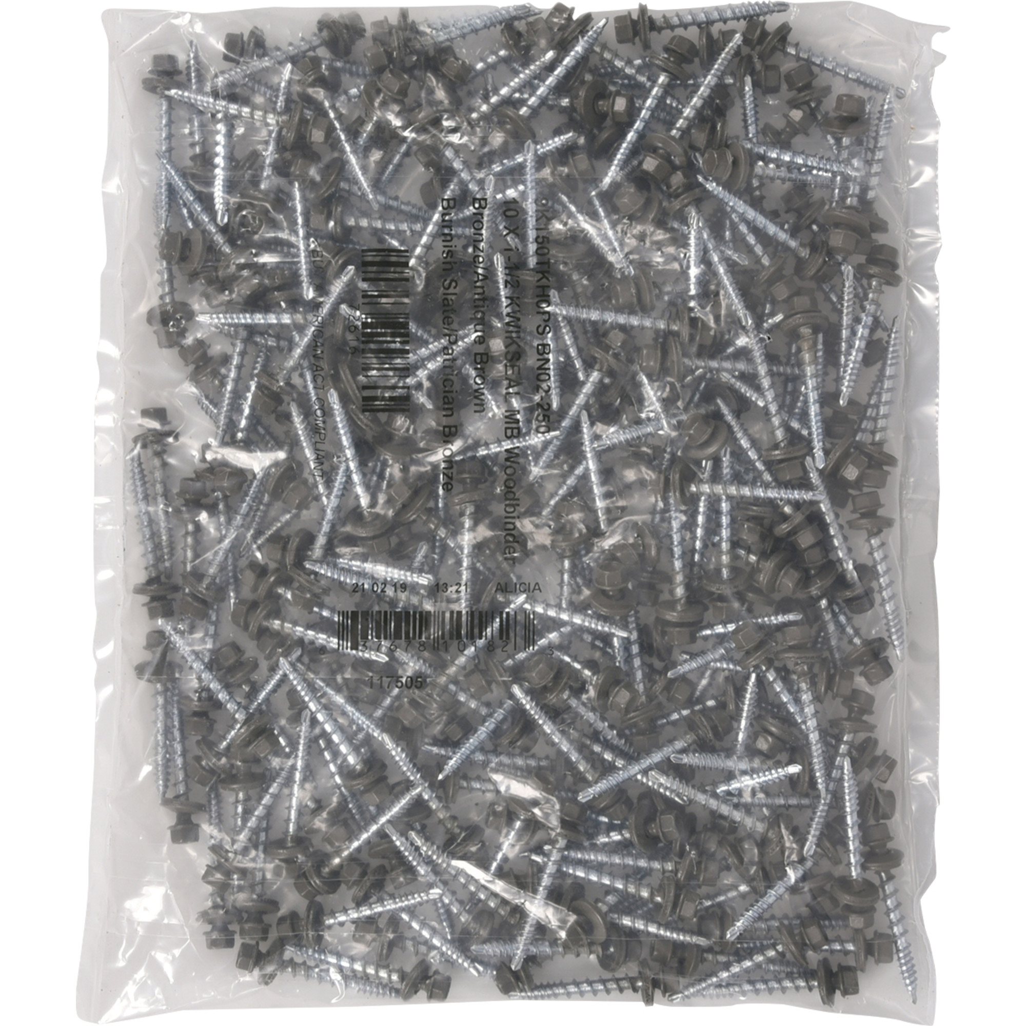 Power Pro Bronze Self Drilling Metal-to-Wood Roofing Screws (#10 x 1-1/2 in.)-250pc