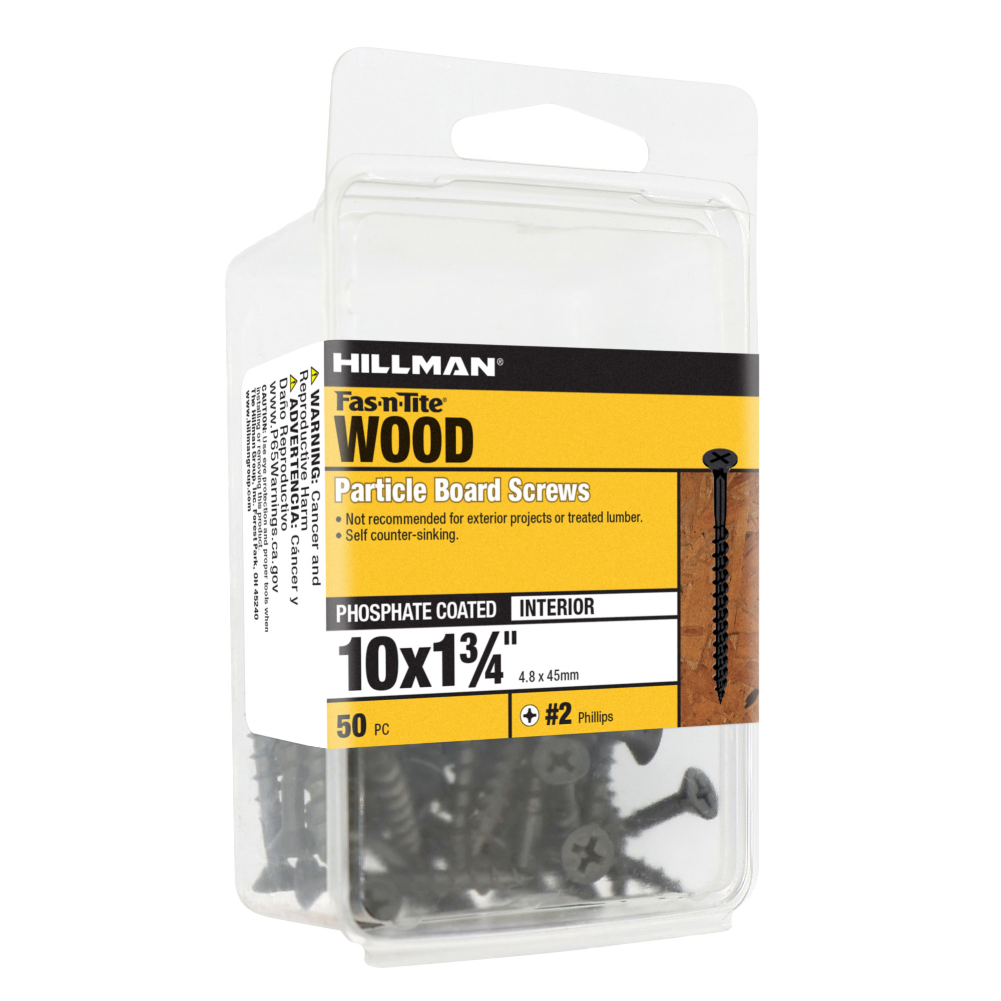 Hillman Black Phosphate Particle Board Screws (#10 x 1-3/4 in.) - 50 pc