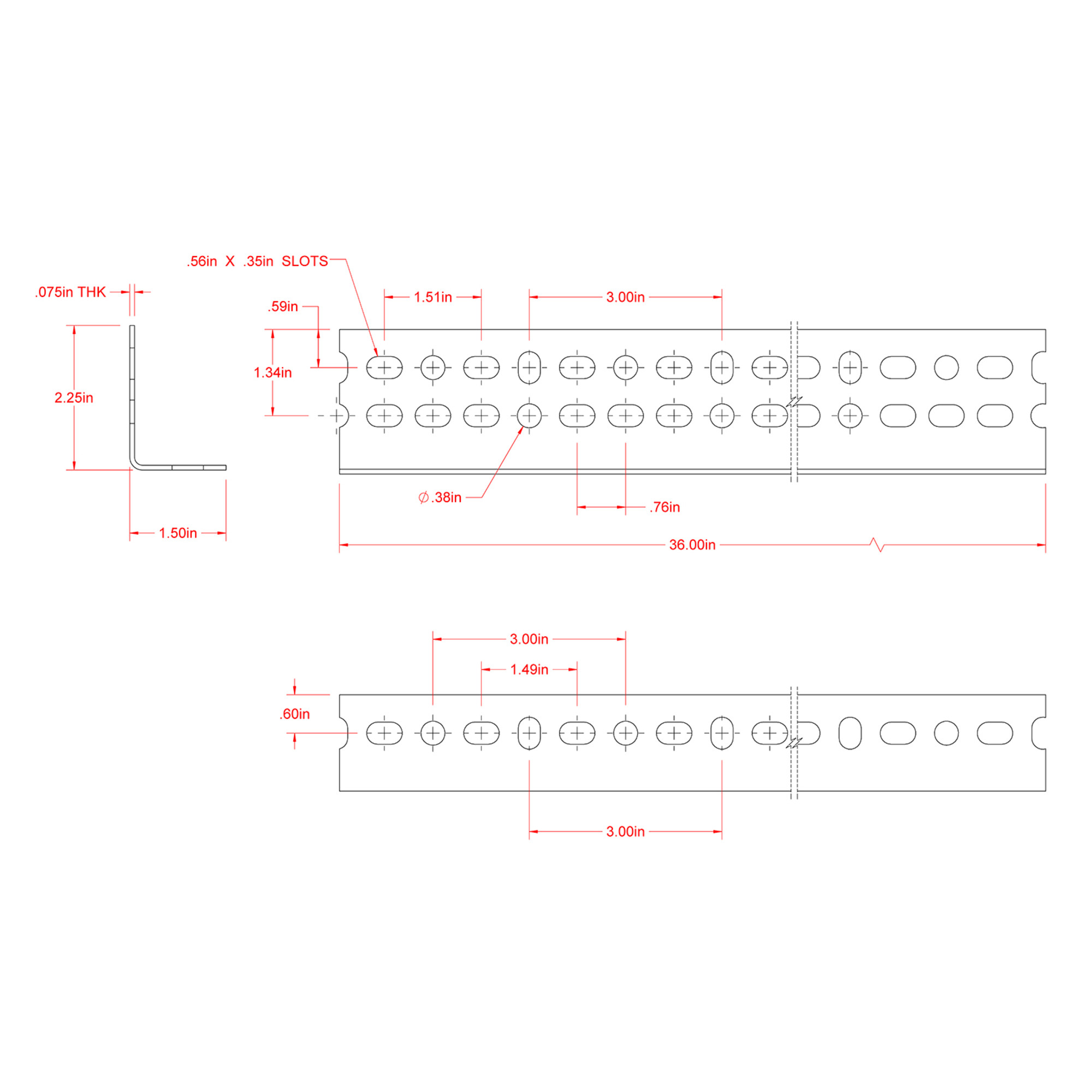 SteelWorks Slotted Offset Angle Zinc-Plated (2-1/4 in. x 1-1/2 in. x 3 ft.)