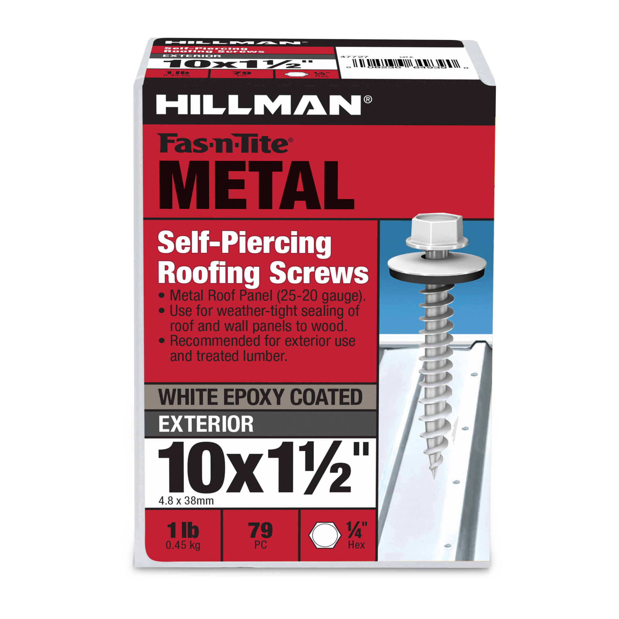 Hillman White Painted Self-Piercing Sheeter (#10 x 1-1/2 in.)