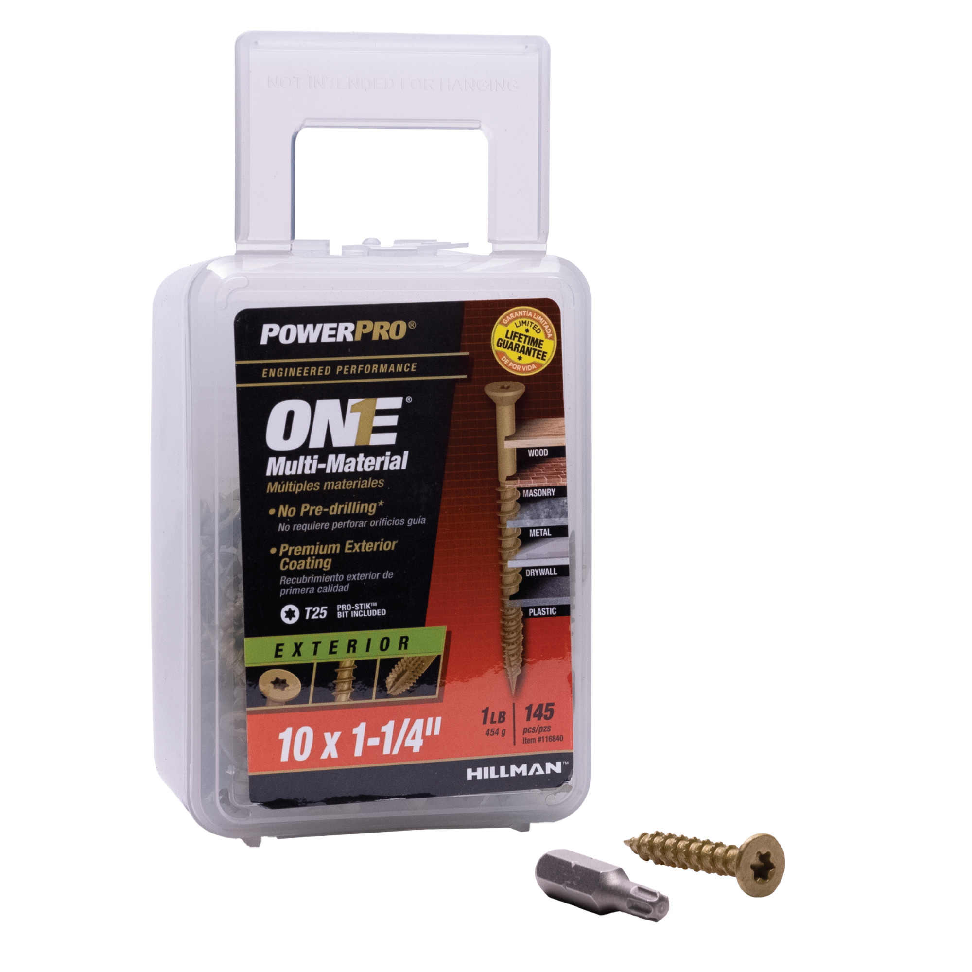 Power Pro ONE Flat Exterior Bronze Multi-Material Screws (#10 x 1-1/4 in.) - 145 pc