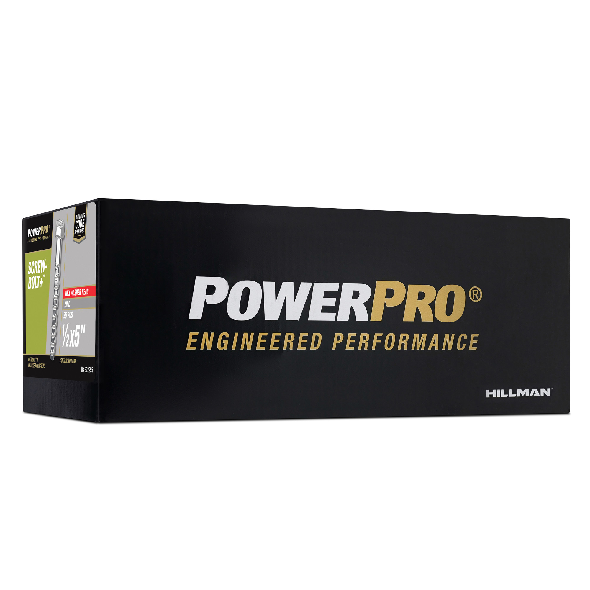 Power Pro Zinc Hex Washer Head Screw-Bolt+ Anchors (1/2 in. x 5 in.) - 25 pc