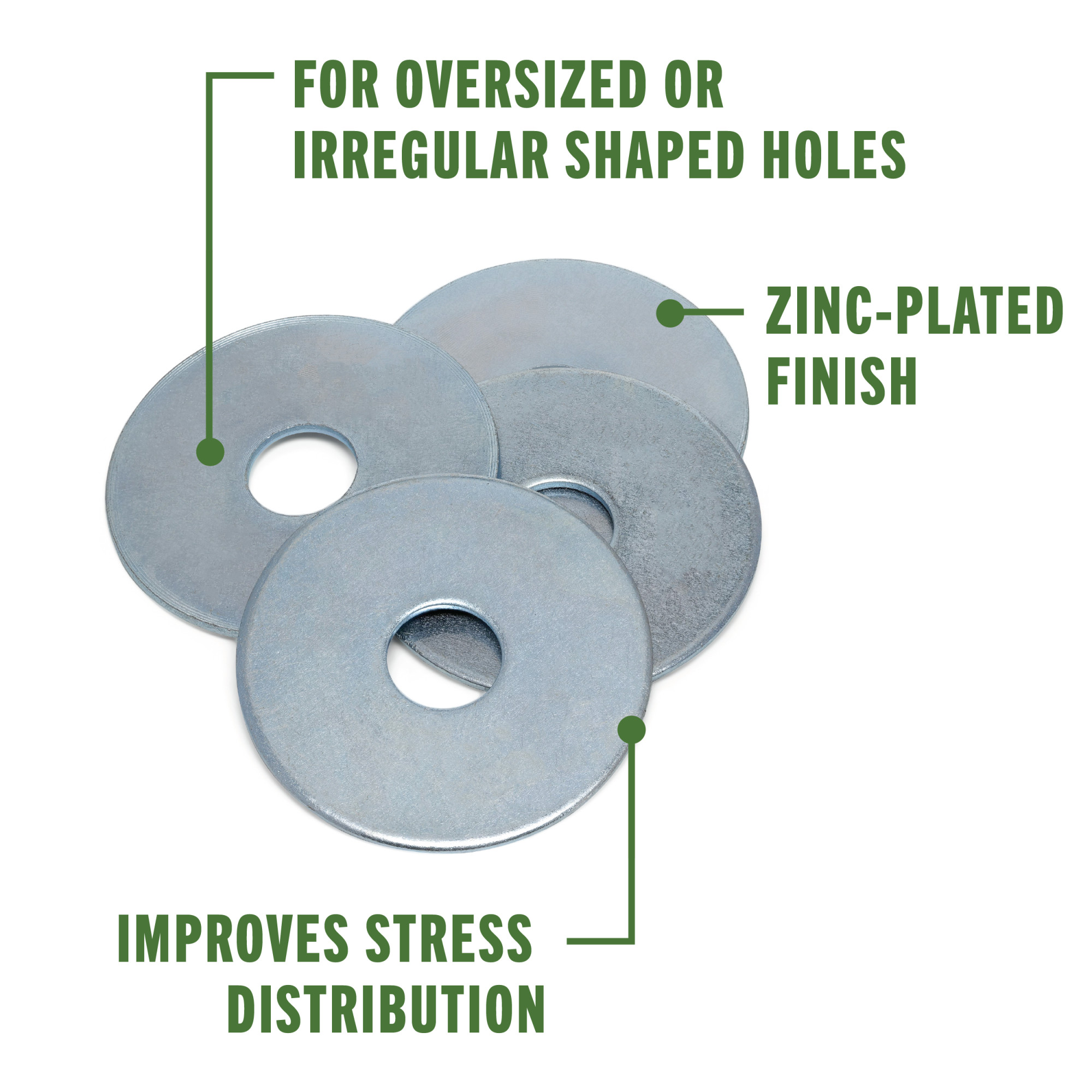 Hillman Zinc Fender Washers 3/8 in. x 1-1/2 in.