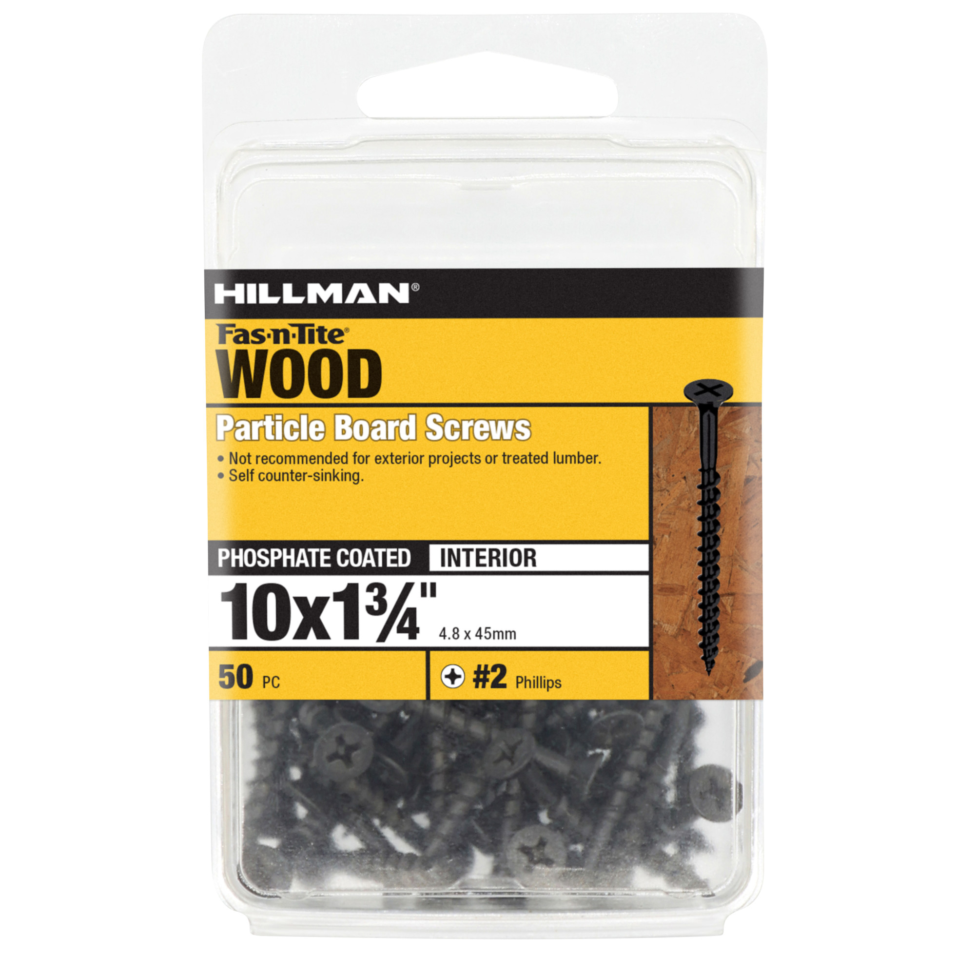 Hillman Black Phosphate Particle Board Screws (#10 x 1-3/4 in.) - 50 pc