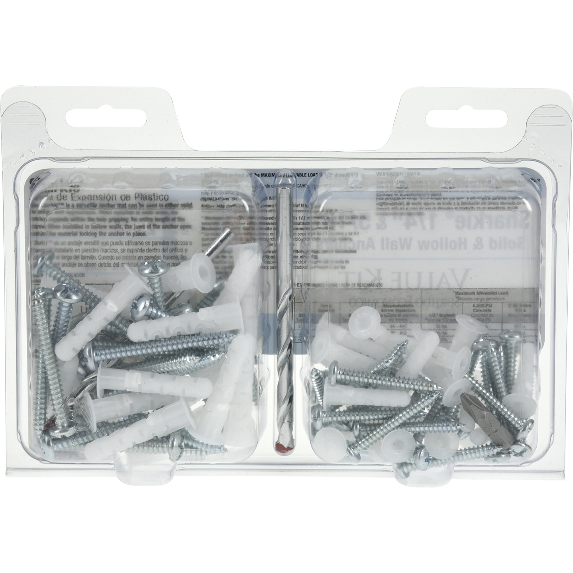 Hillman Value Kit (1/4� & 5/16�) 93 pc 45 Anchor, 45 Screws, 2 drill bits, 1 drive bit