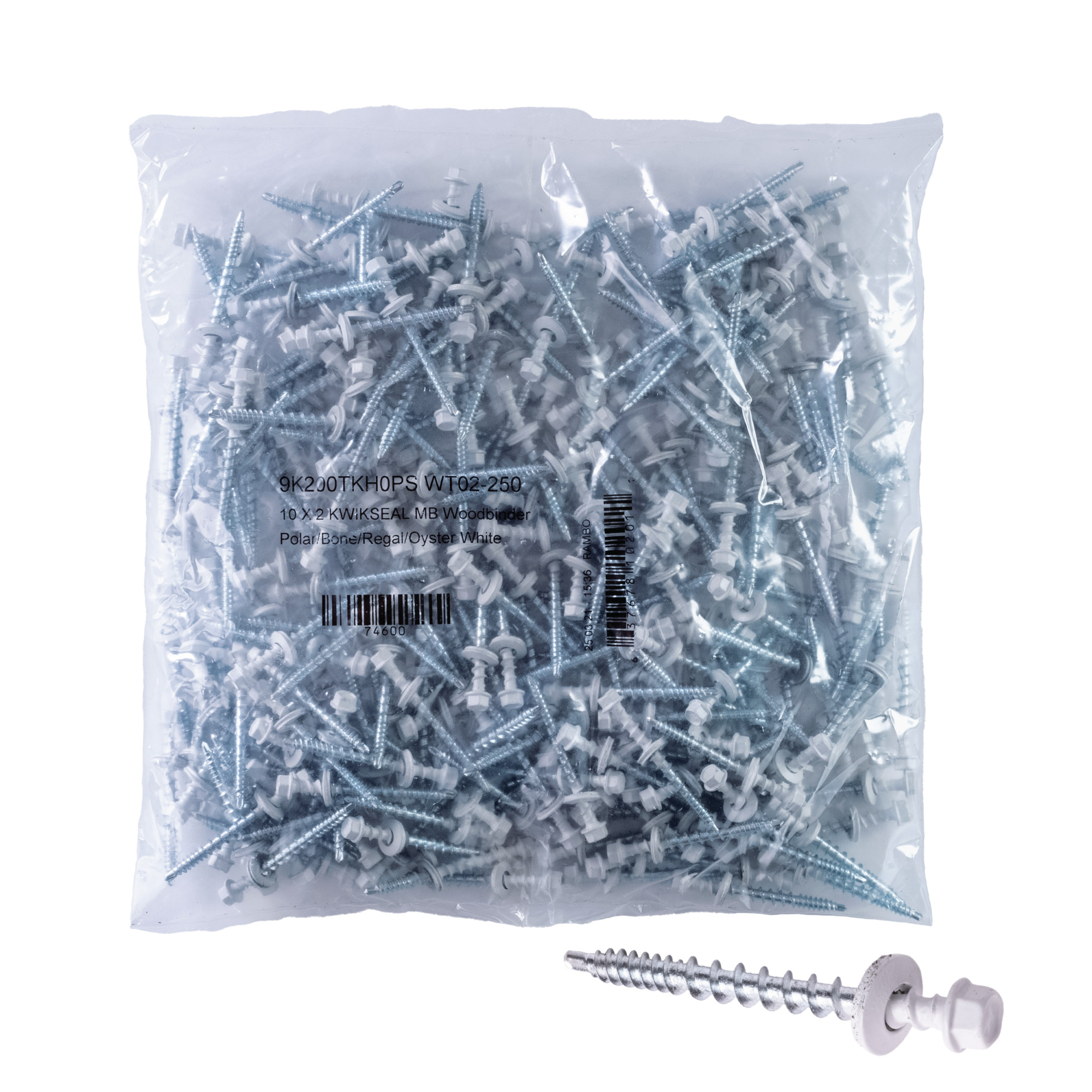 Power Pro White Self Drilling Metal-to-Wood Roofing Screws (#10 x 2 in.) - 250 pc