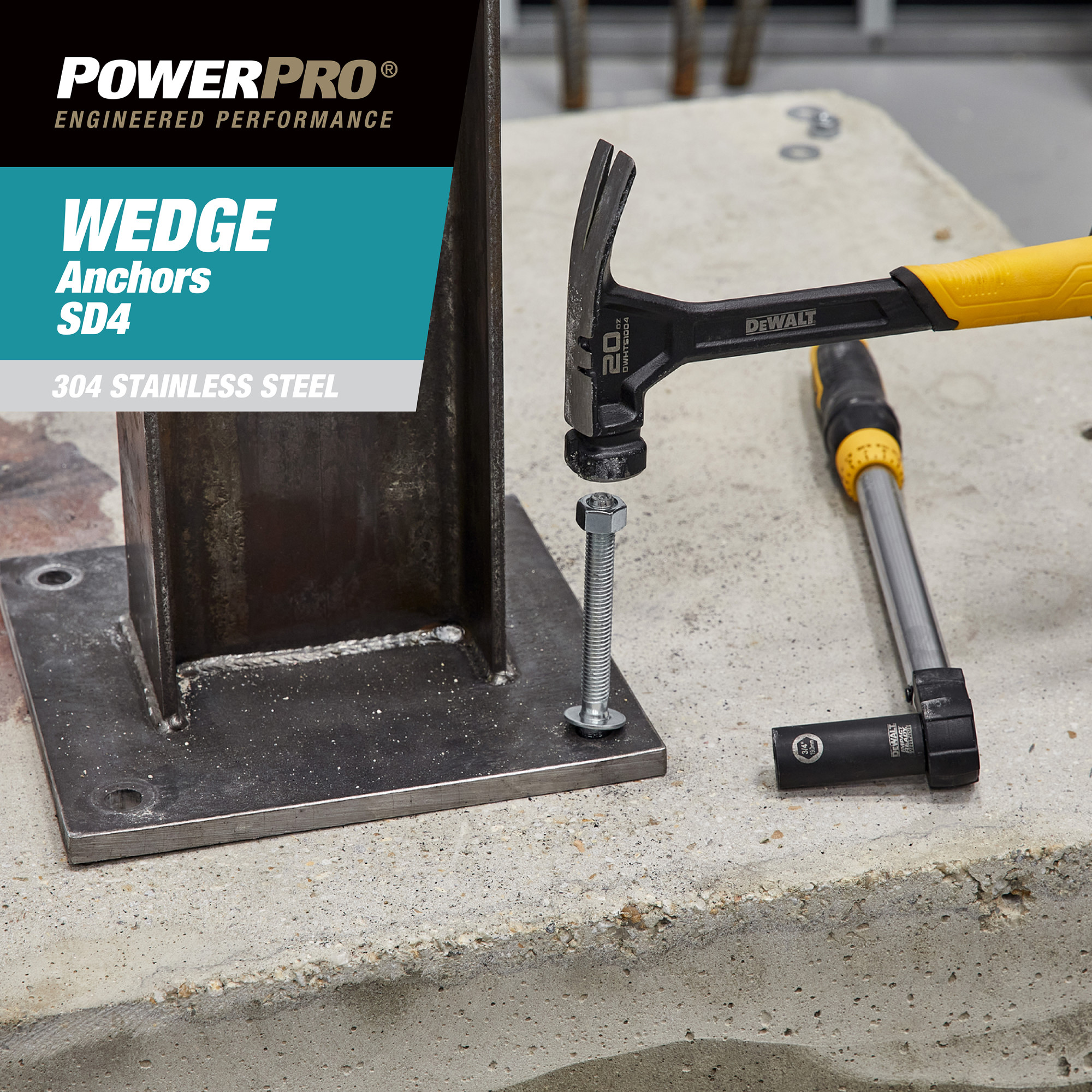 Power Pro SD4 304 Stainless Steel Wedge Anchors (3/8 in. x 5 in.) - 25 pc