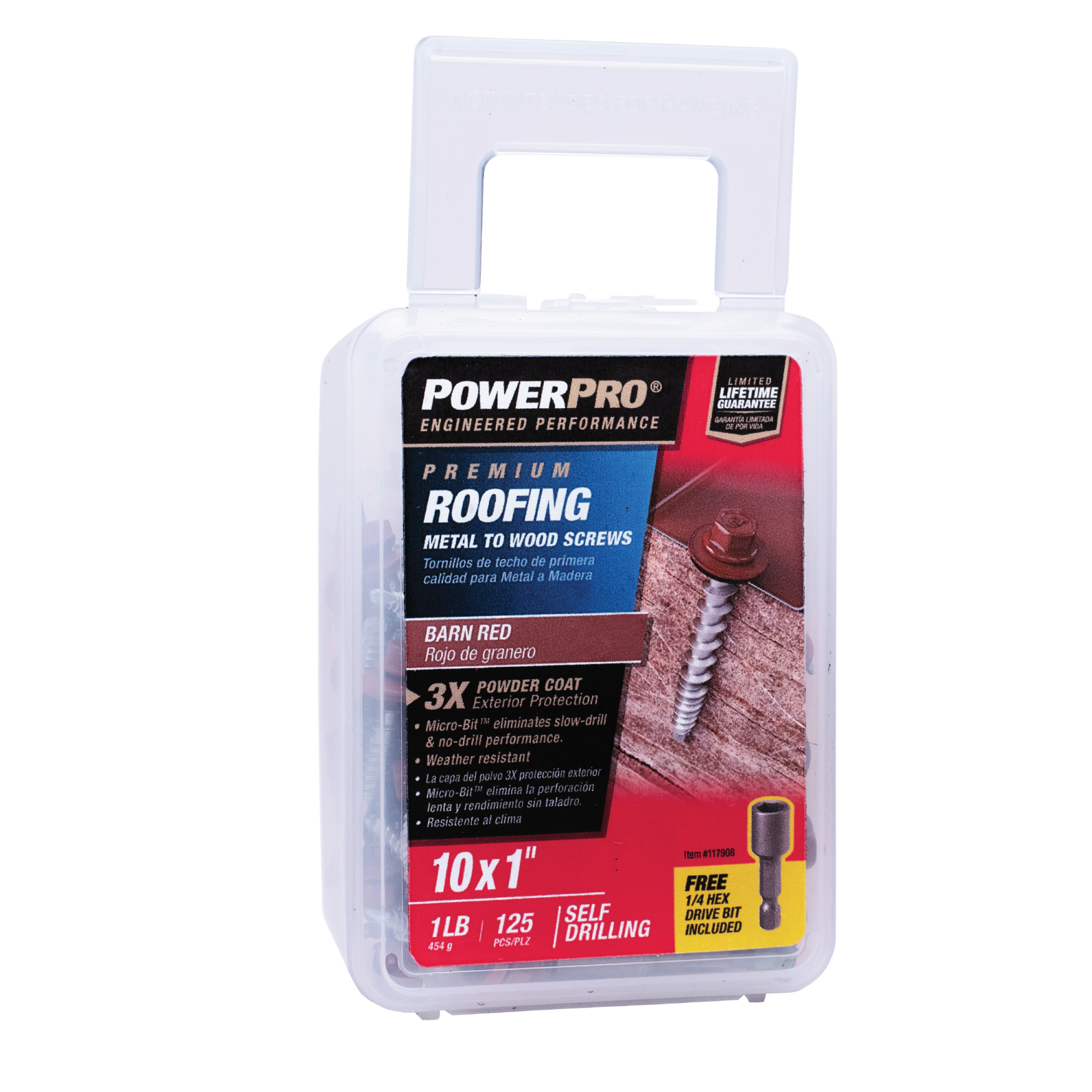 Power Pro Red Self Drilling Metal-to-Wood Roofing Screws (#10 x 1 in.) - 125 pc