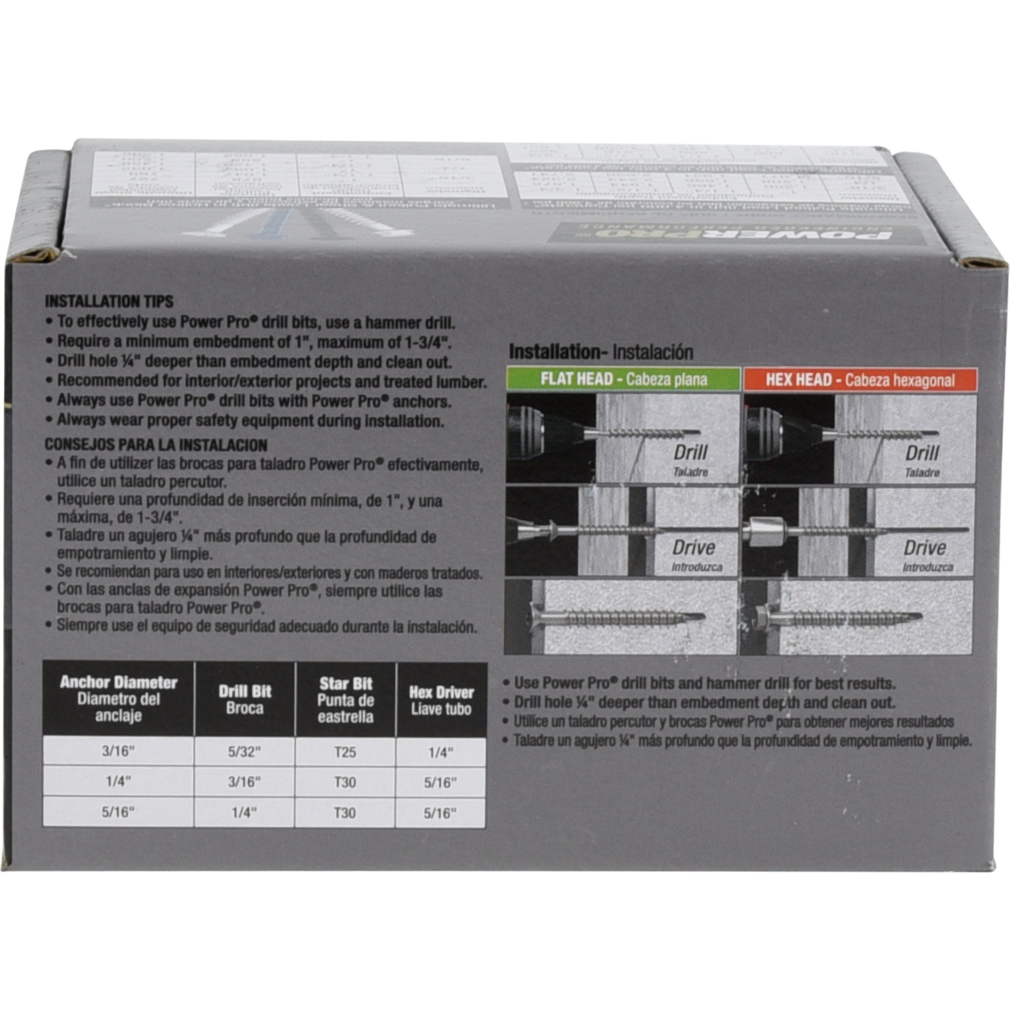 Power Pro Blue Flat-Head Concrete Screw Anchor (1/4 in. x 3-1/4 in.) - 100 pc