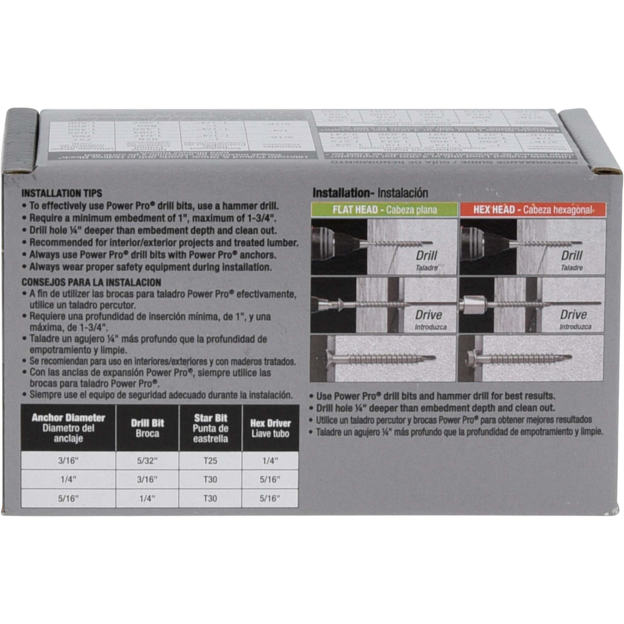Power Pro Black Flat-Head Concrete Screw Anchor (3/16 in. x 2-3/4 in.) - 100 pc