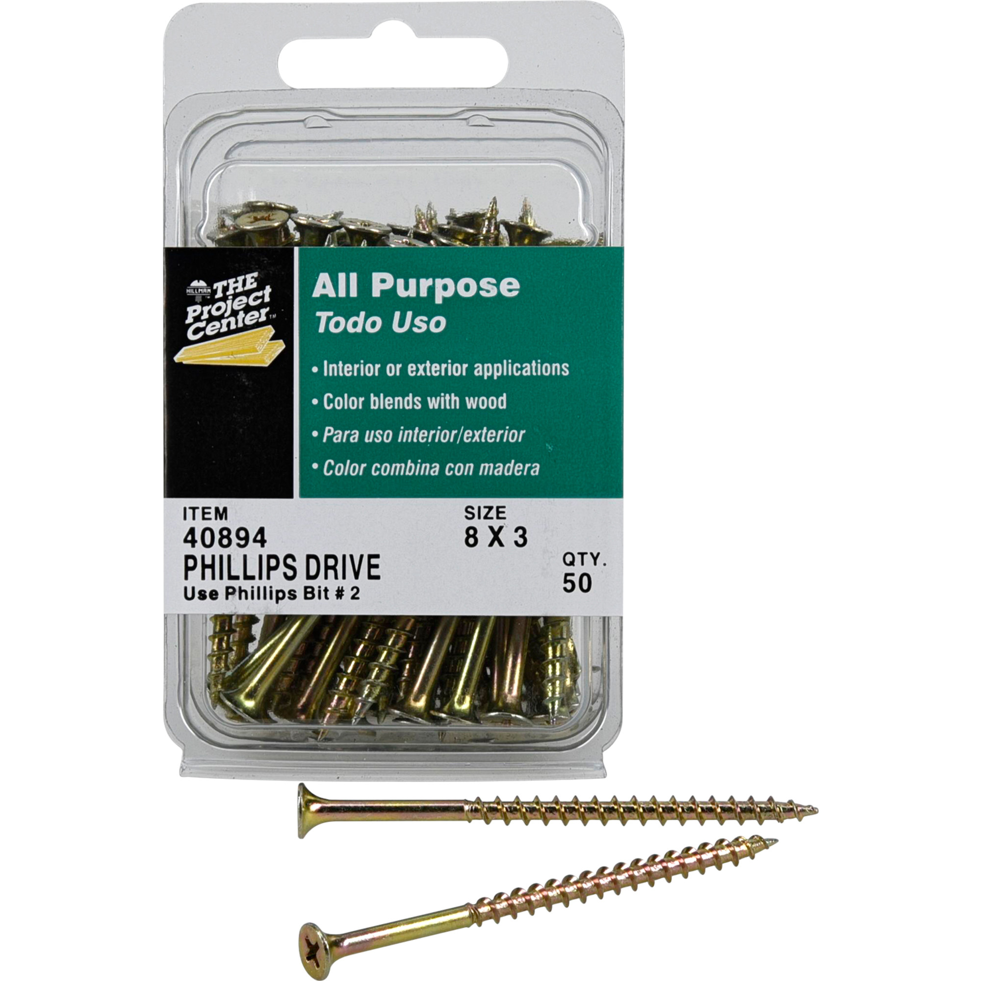 Hillman Bugle Head Phillips Interior Construction Wood Screws (#8 x 3 in.) - 50 pc