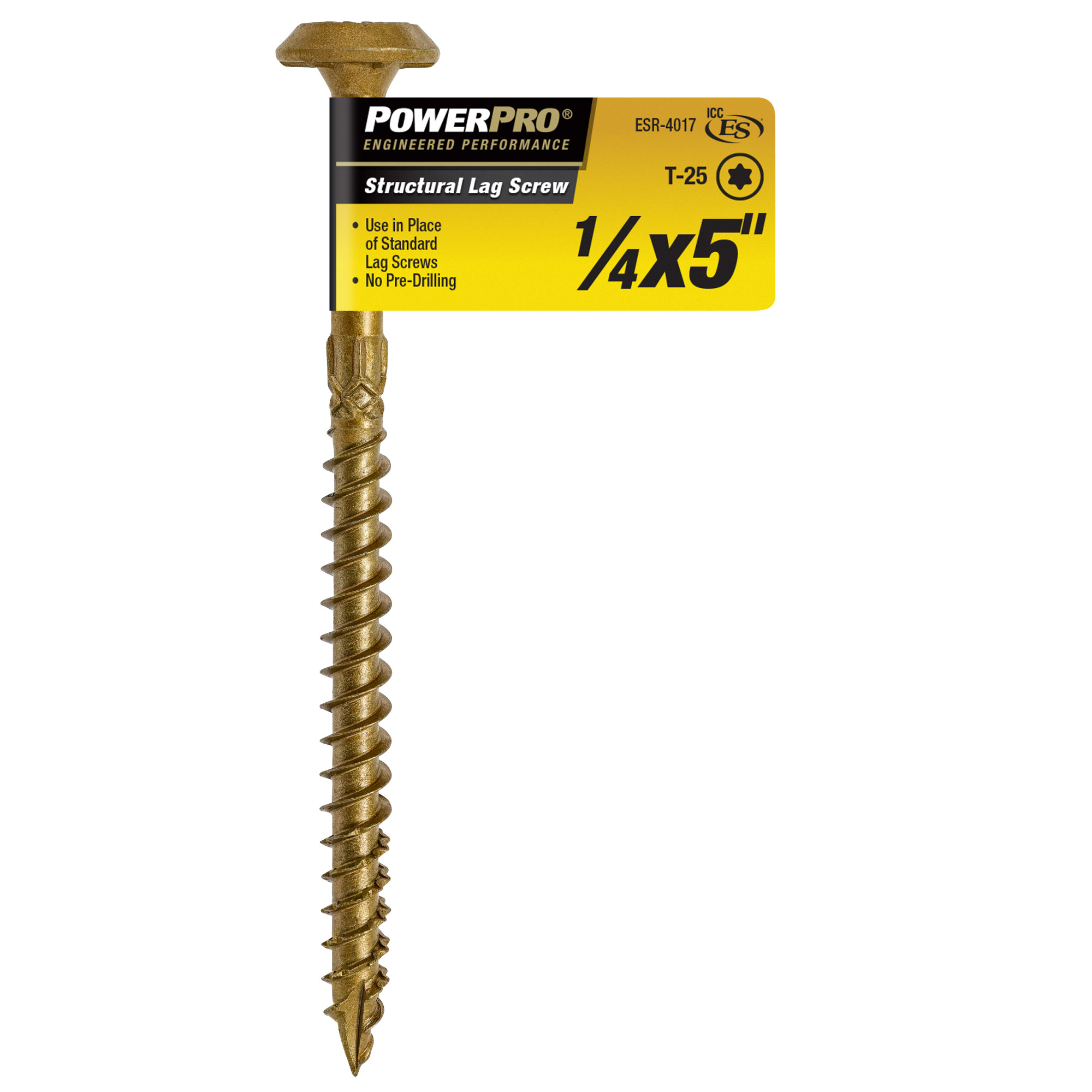 Power Pro Bronze Structural Lag Screws (1/4 in. x 5 in.) - 1 pc
