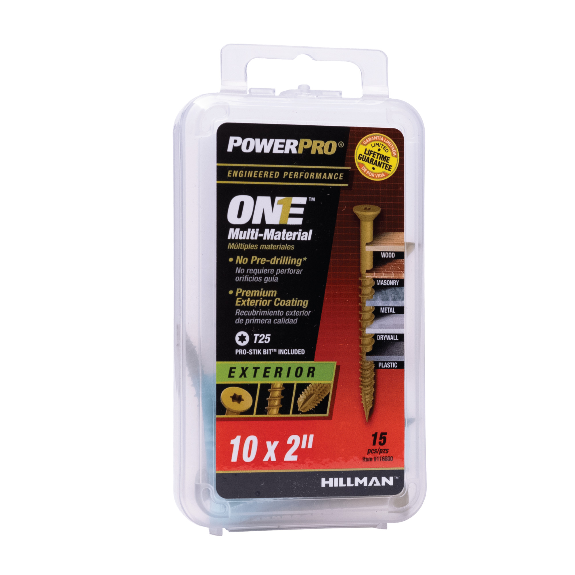 Power Pro ONE Flat Exterior Bronze Multi-Material Screws (#10 x 2 in.) - 15 pc