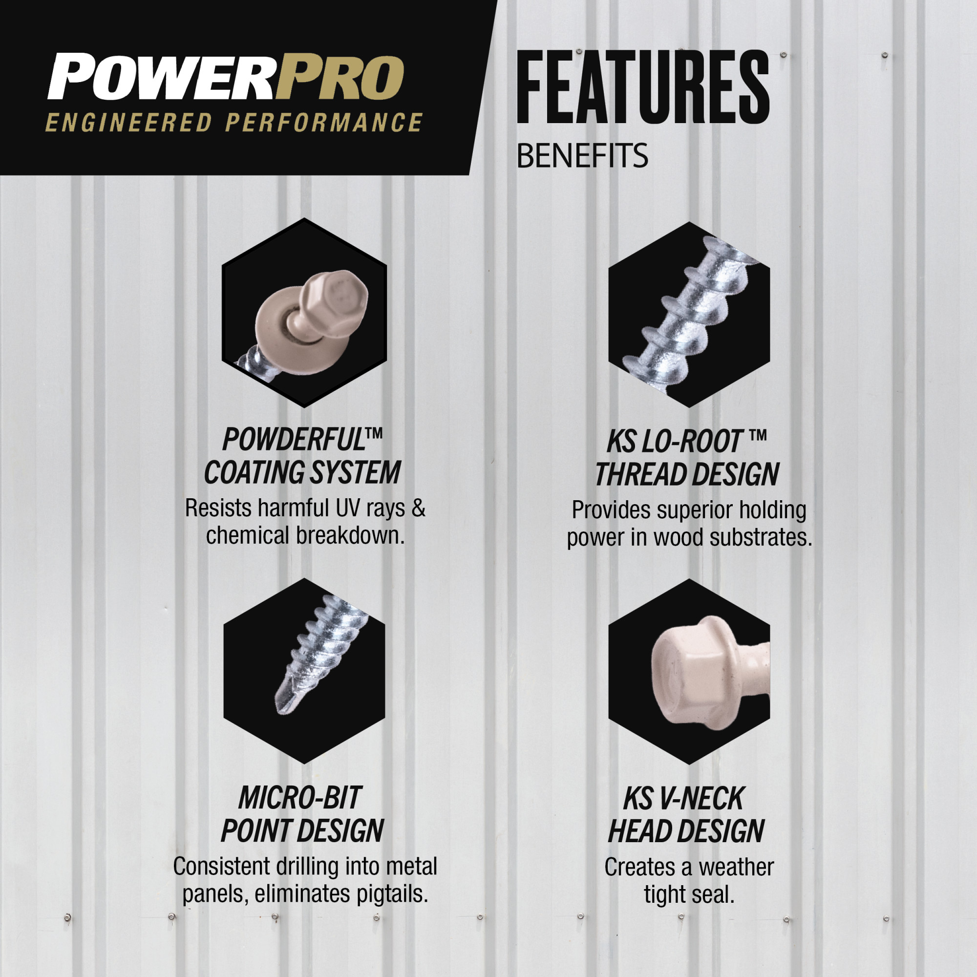 Power Pro Ivory Self Drilling Metal-to-Wood Roofing Screws (#10 x 2 in.) - 77 pc