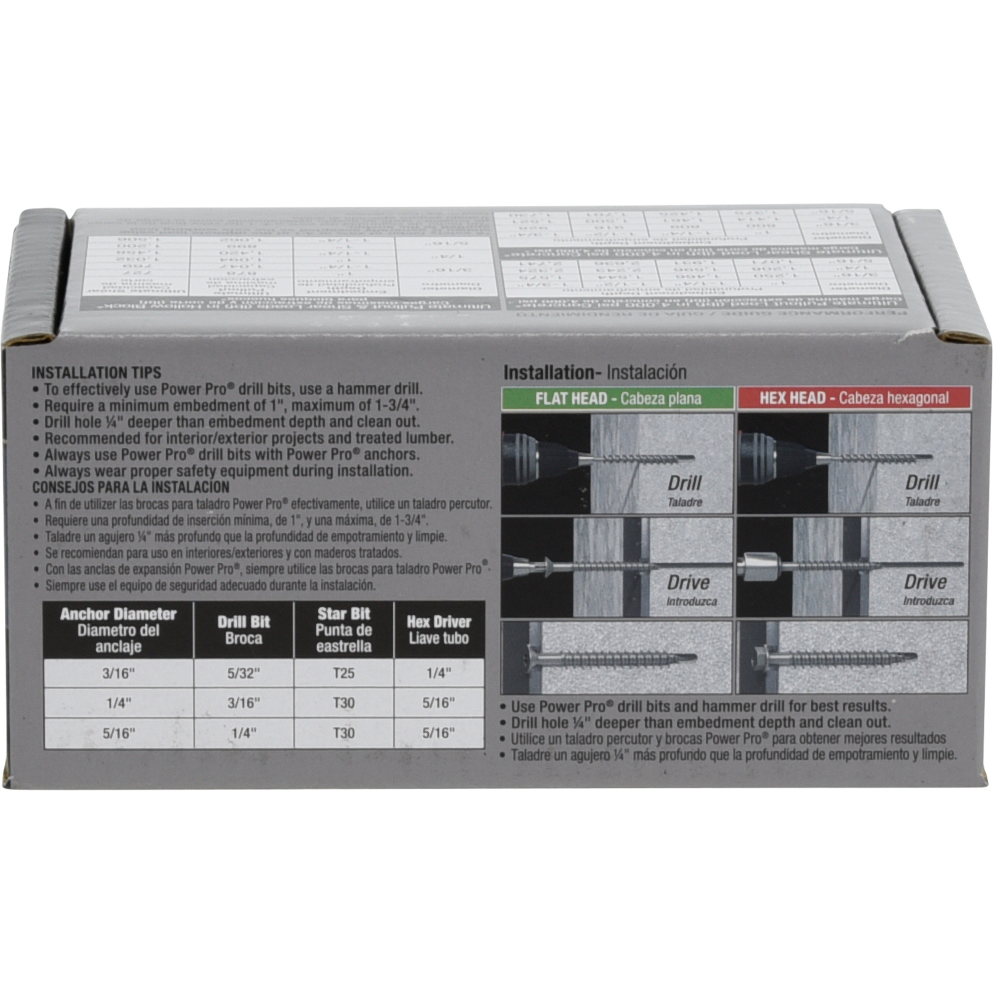 Power Pro Black Flat-Head Concrete Screw Anchor (1/4 in. x 1-3/4 in.) - 100 pc