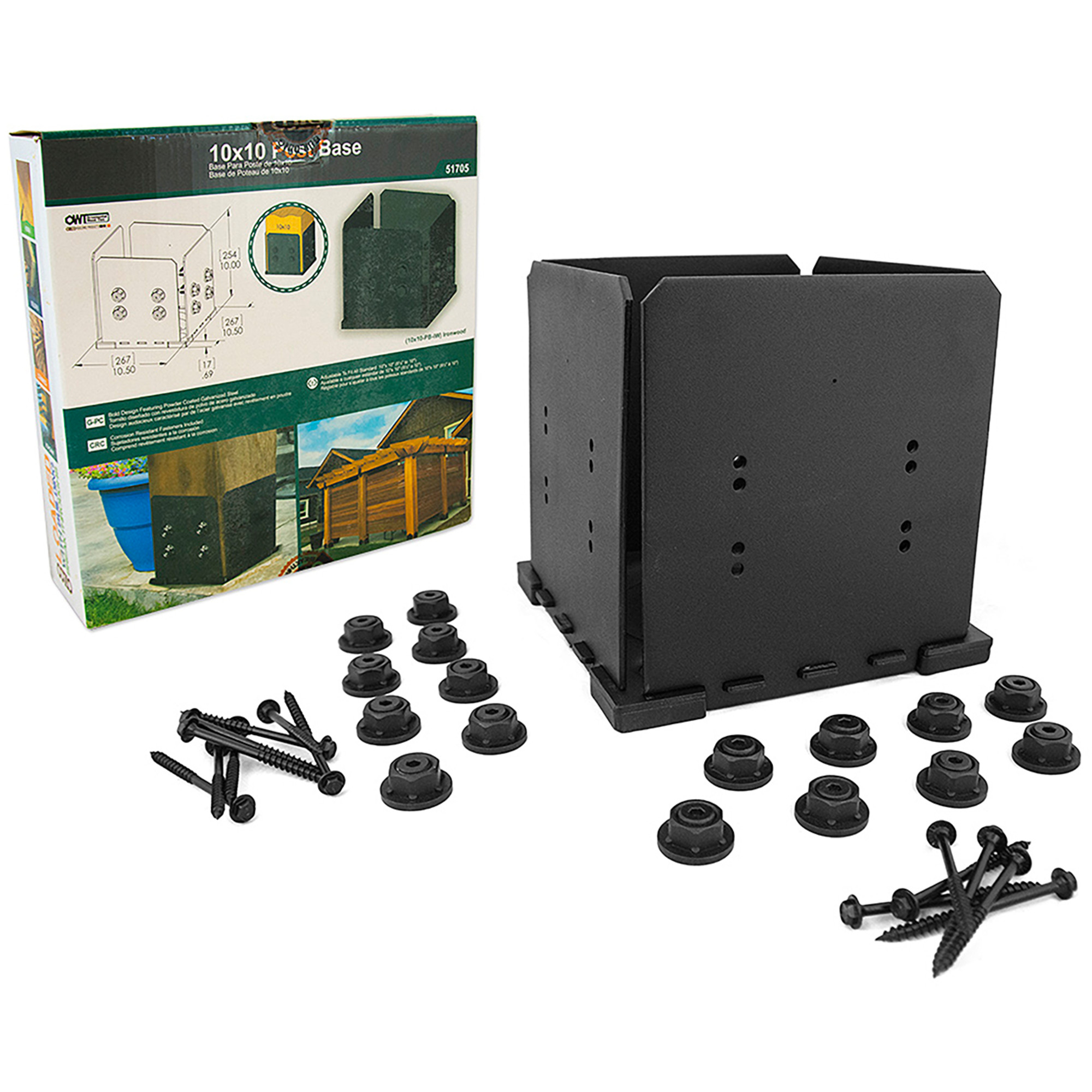 OZCO Ironwood Elevated Post Base Kit (10 in. x 10 in.)