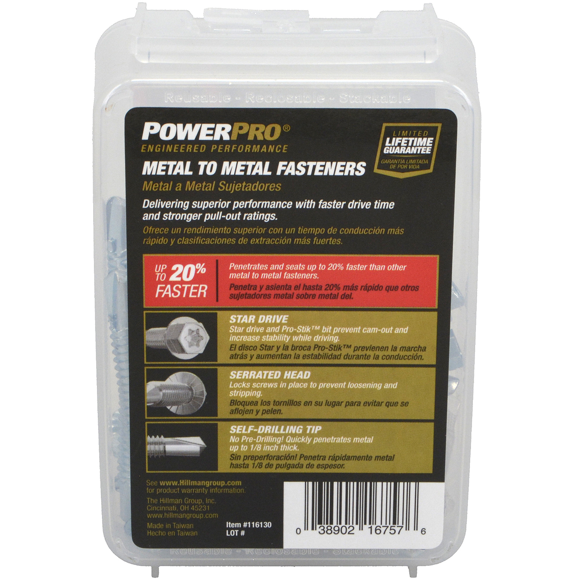 Power Pro Premium Hex Zinc Self-Drilling Screws (1/4 in.-14 x 2-1/2 in.) - 22 pc