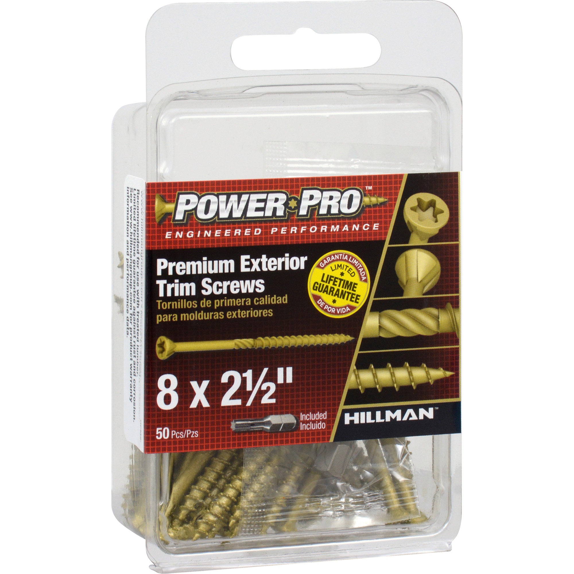 Power Pro Premium Bronze Exterior Trim Screws (#8 x 2-1/2 in.) - 50 pc