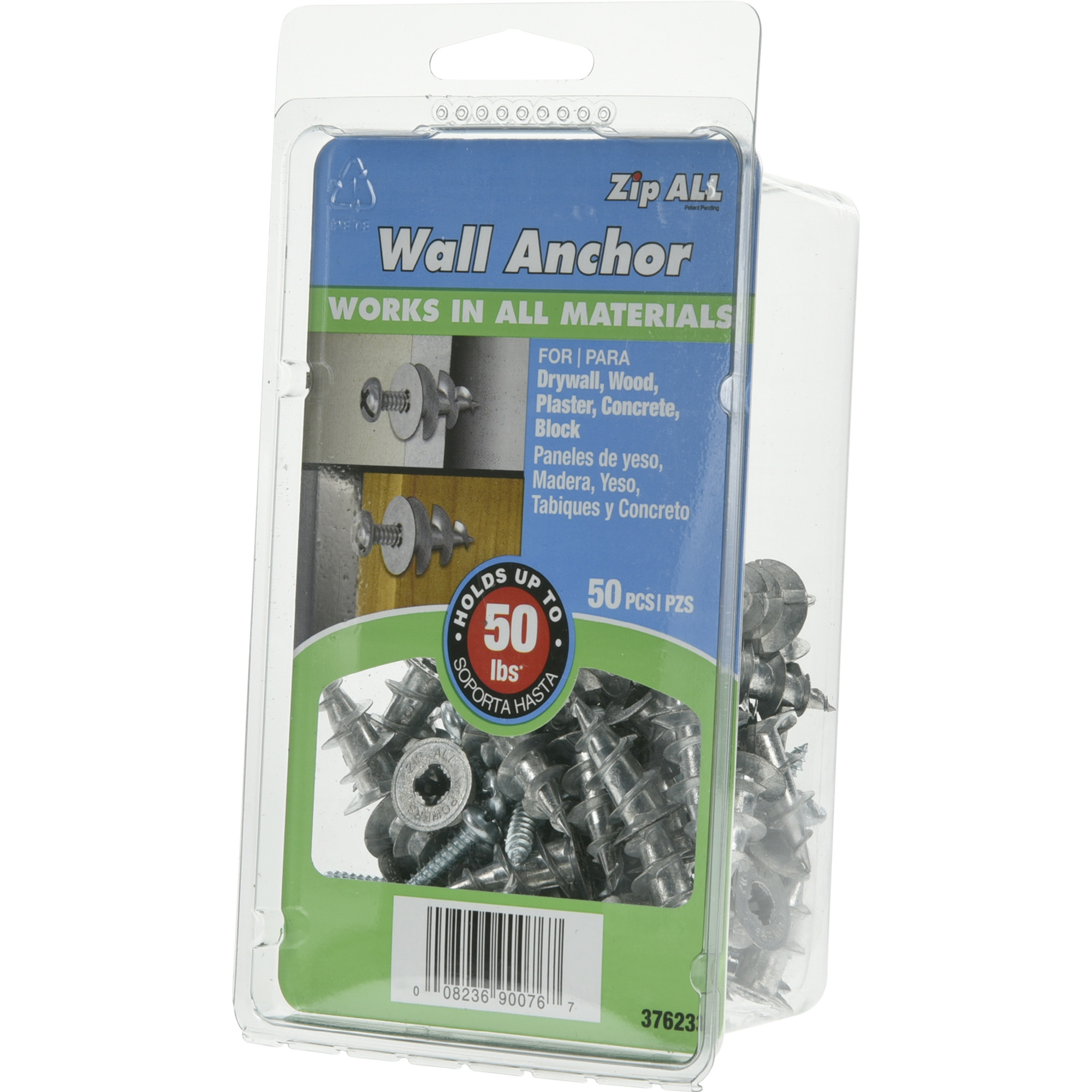 Hillman Zinc Self Drilling Drywall Anchor w/Screws (#8) - 50 pc