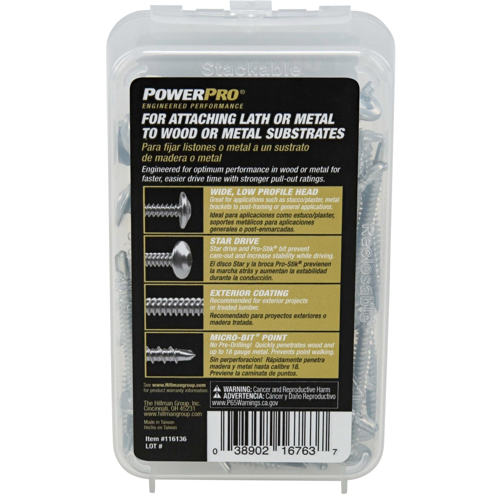 Power Pro Stainless Steel Truss-Head Lath Screws (#8 x 1-5/8 in.) - 1lb Box