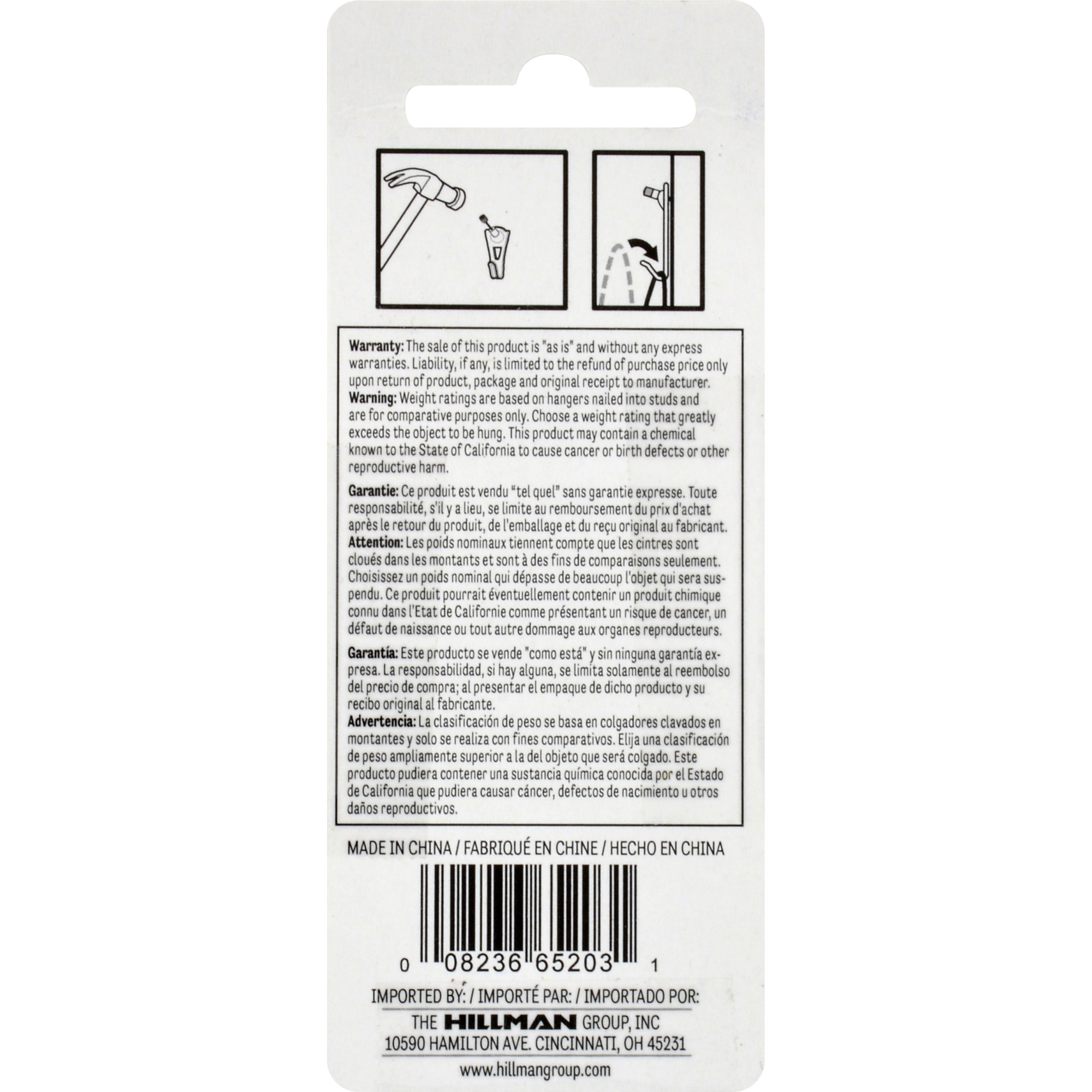 Hillman Professional Picture Hangers Brass 20lb 3 Pack