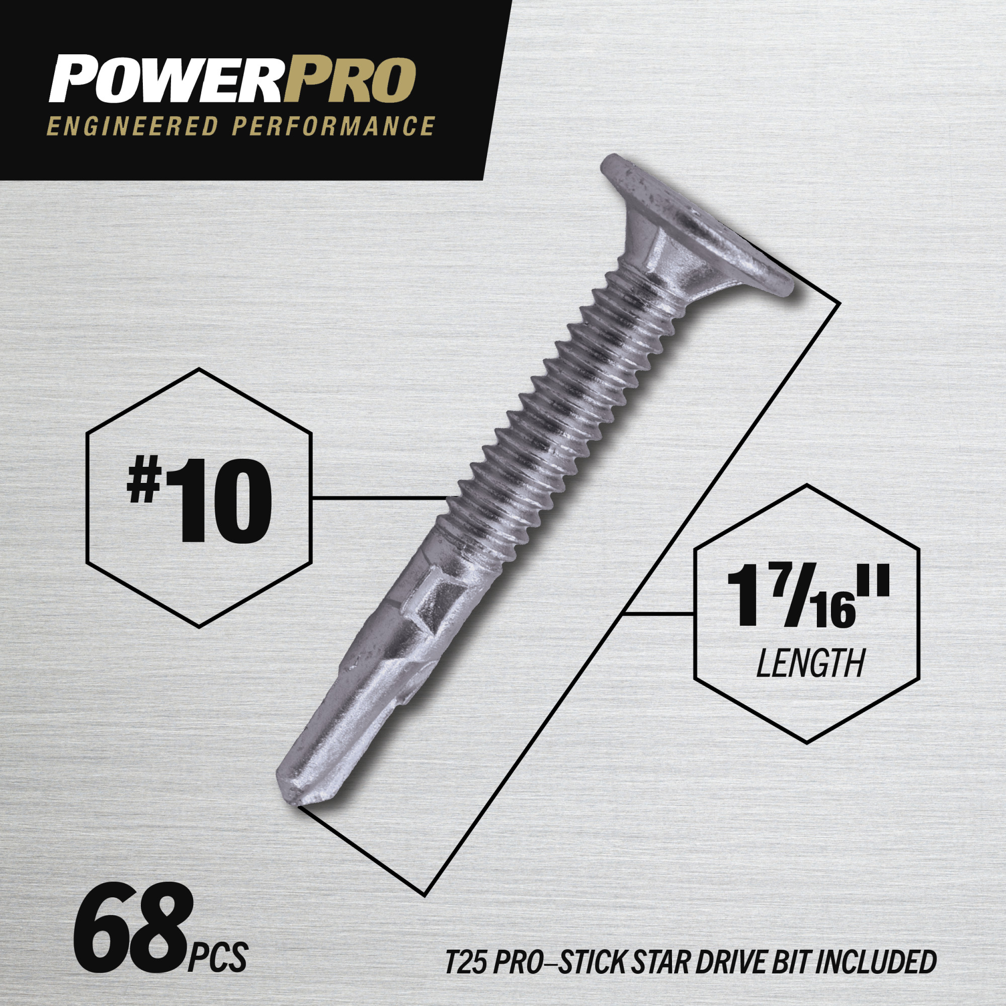 Power Pro Premium Star Drive Flat Sheet Metal Screws (#10-24 x 1-7/16 in.) - 68 pc