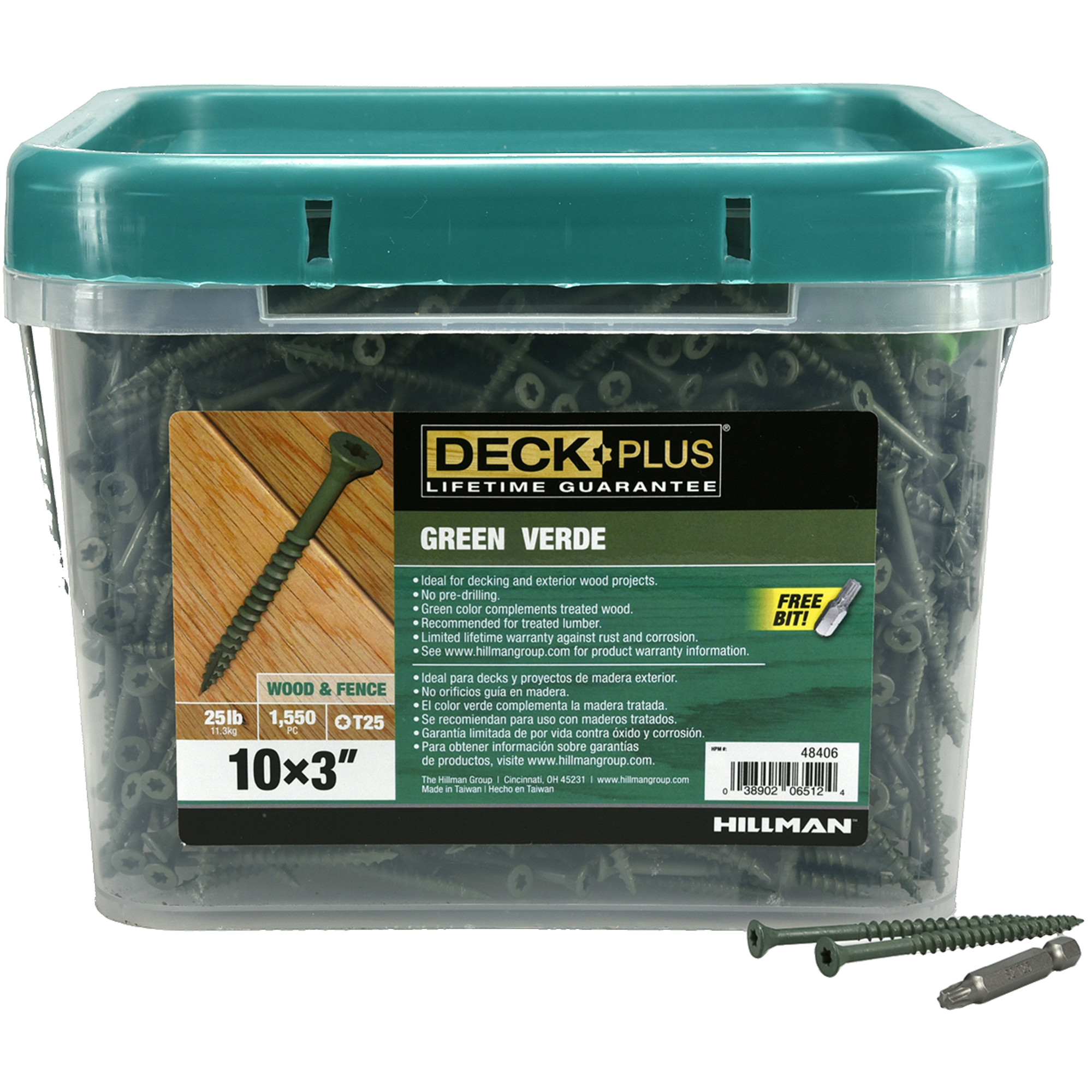 Deck Plus Green Deck Screws (#10 x 3 in.)