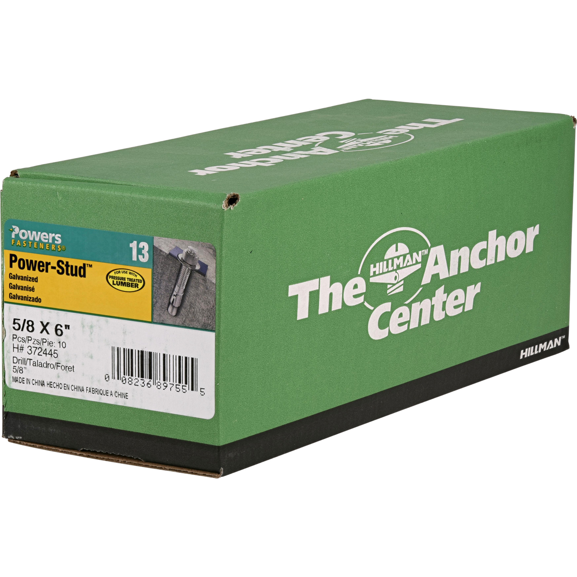 Hillman Mechanical Galvanized Power-Stud Wedge Anchor (5/8 in. x 6 in.) - 10 pc