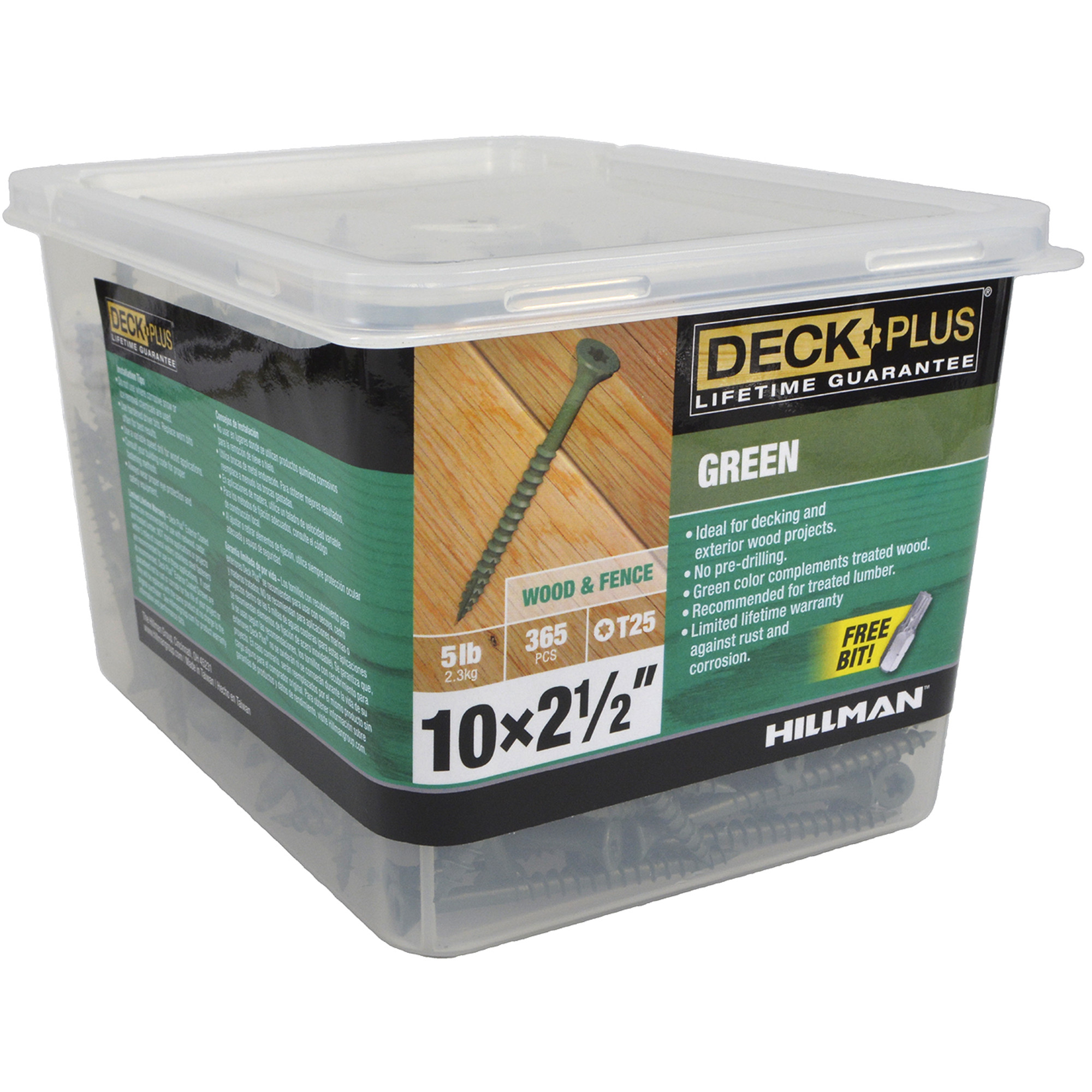 Deck Plus Green Deck Screws (#10 x 2-1/2 in.)