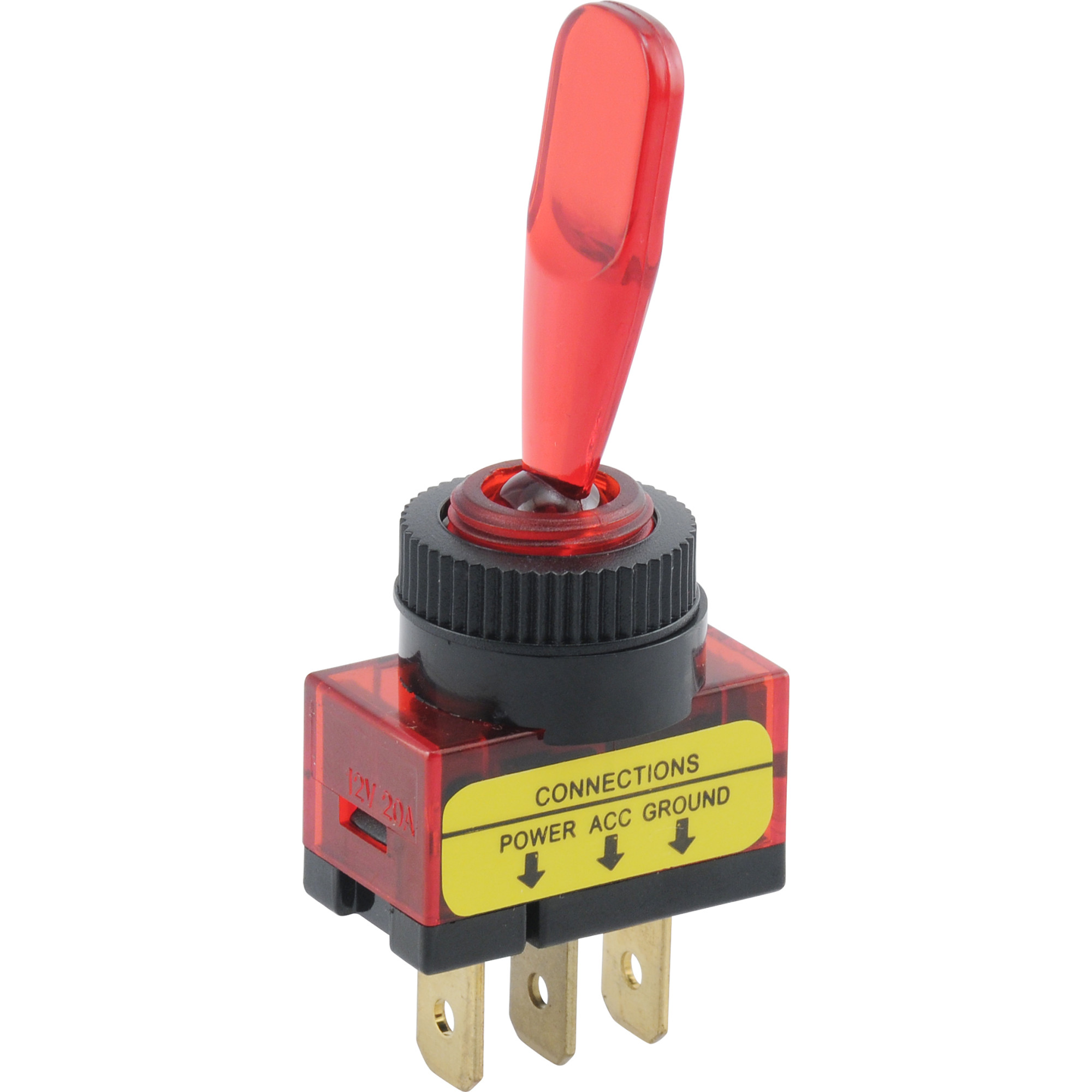 Hillman Red Paddle SPST On-Off Lighted Toggle Switch (20 Amp) - 1 pc