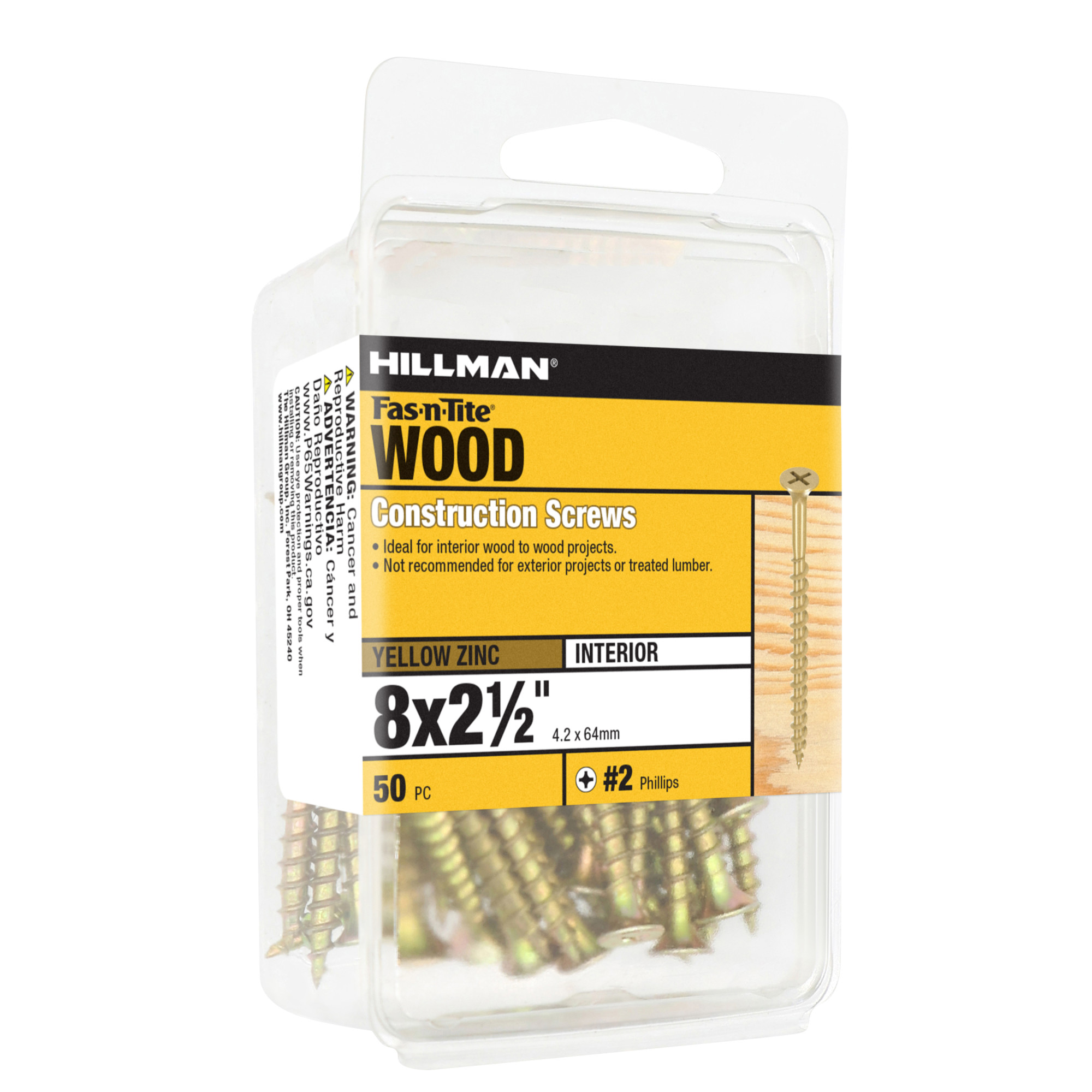 Hillman Bugle Head Phillips Interior Construction Wood Screws (#8 x 2-1/2 in.) - 50 pc