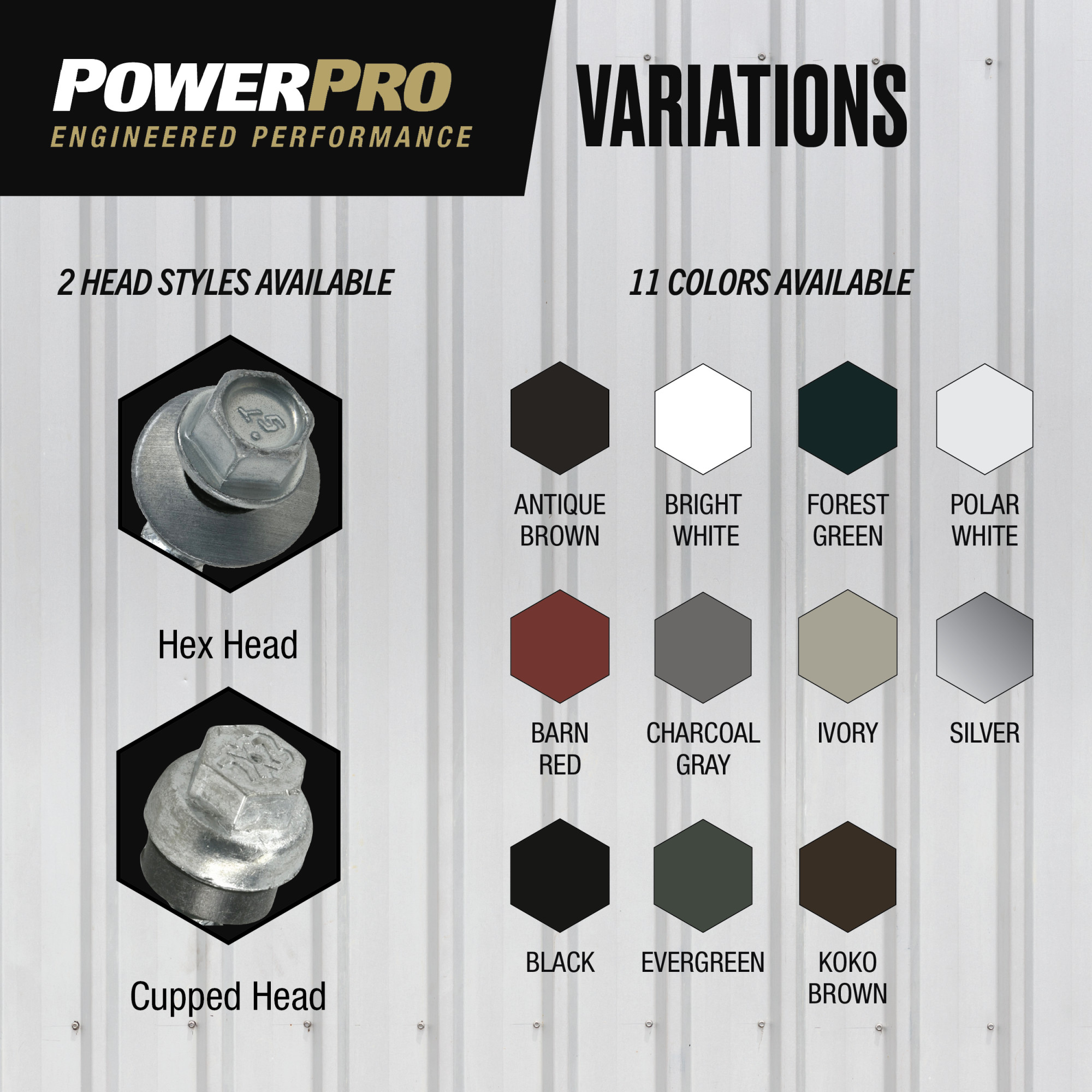 Power Pro Brown Self Drilling Metal-to-Wood Roofing Screws (#10 x 1-1/2 in.)-62 pc