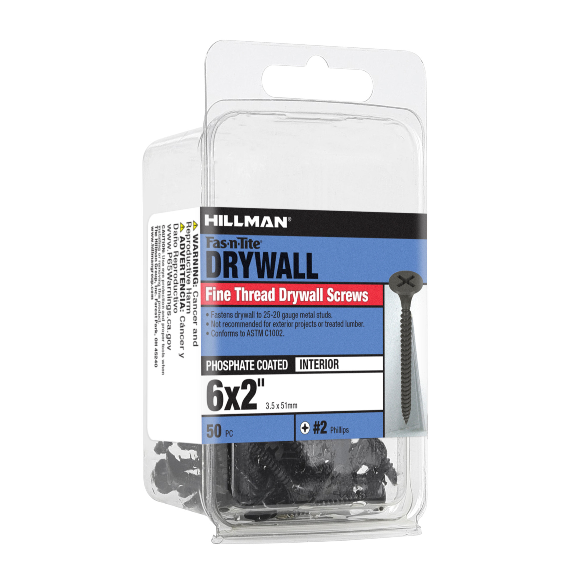 Hillman Fine Thread Drywall Screws (#6 x 2 in.) - 50 pc