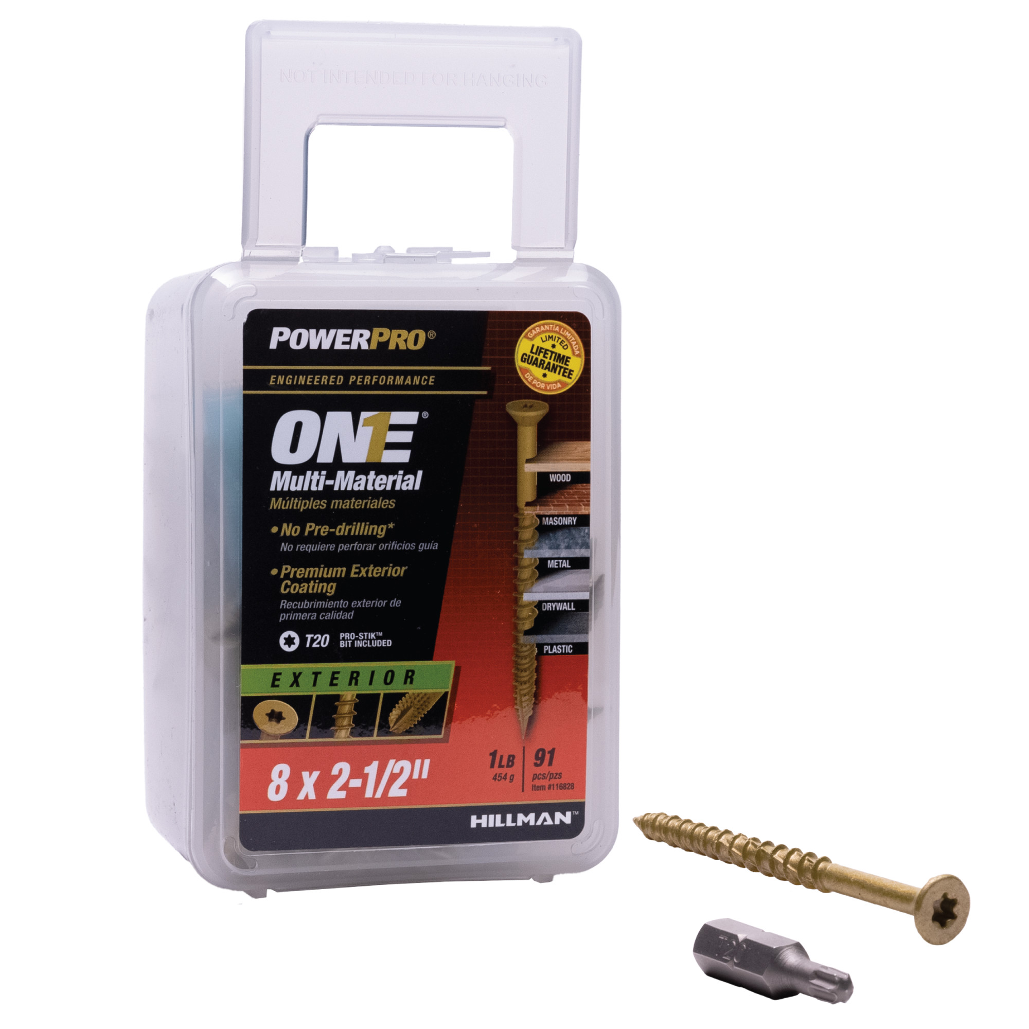 Power Pro ONE Flat Exterior Bronze Multi-Material Screws (#8 x 2-1/2 in.) - 91 pc