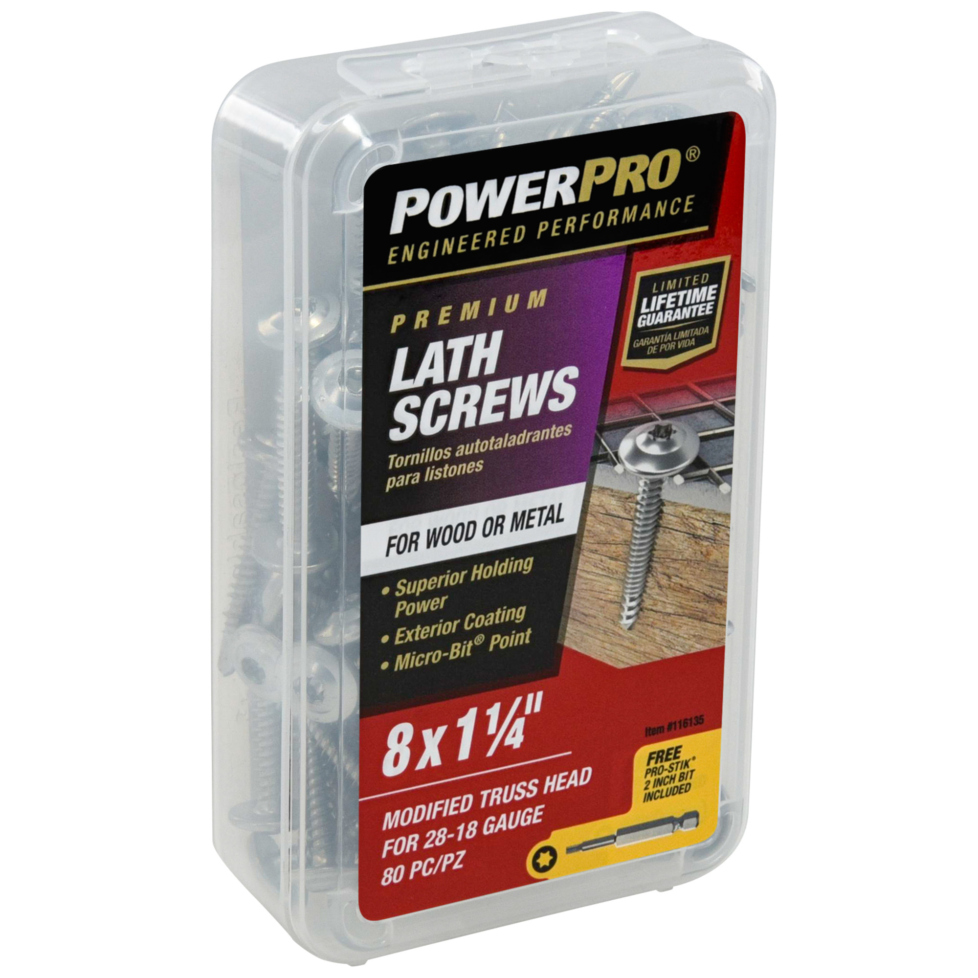 Power Pro Stainless Steel Truss-Head Lath Screws (#8 x 1-1/4 in.) - 1lb Box
