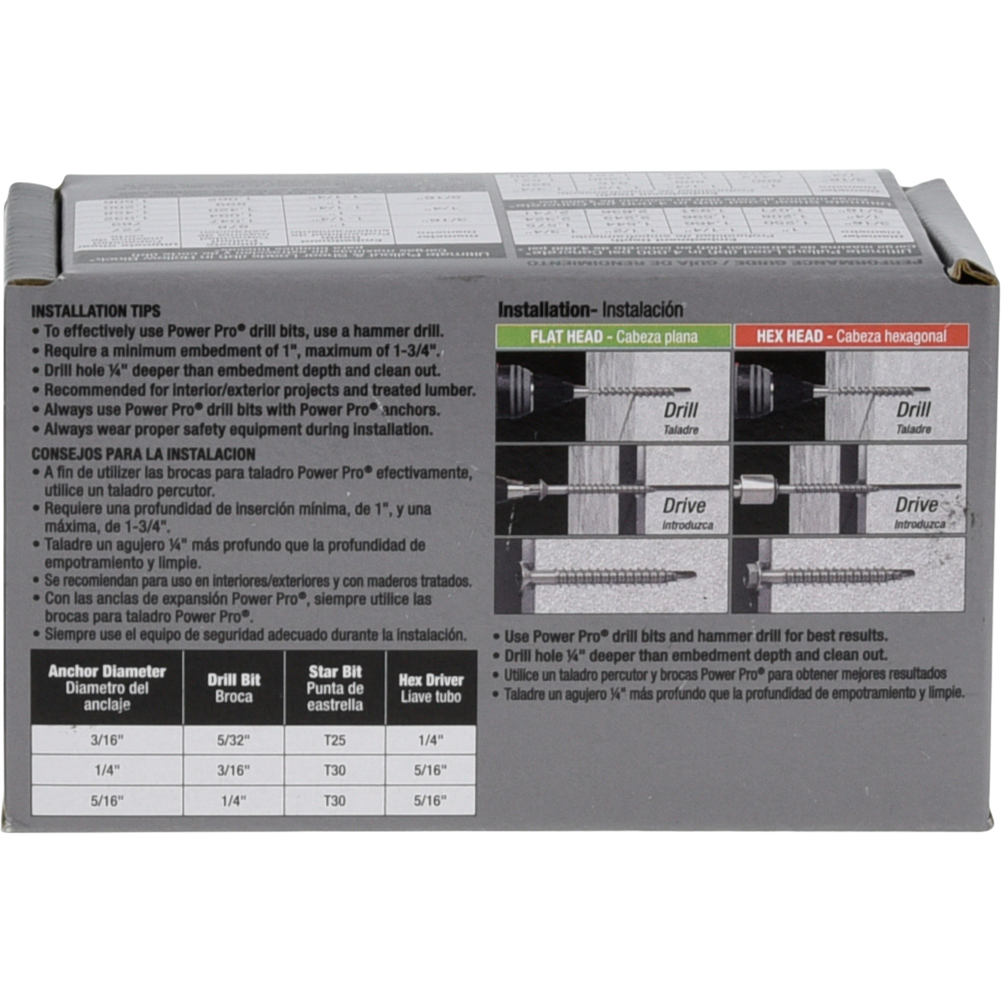 Power Pro White Hex Washer-Head Concrete Screw Anchor (3/16 in. x 2-1/4 in.) - 100 pc