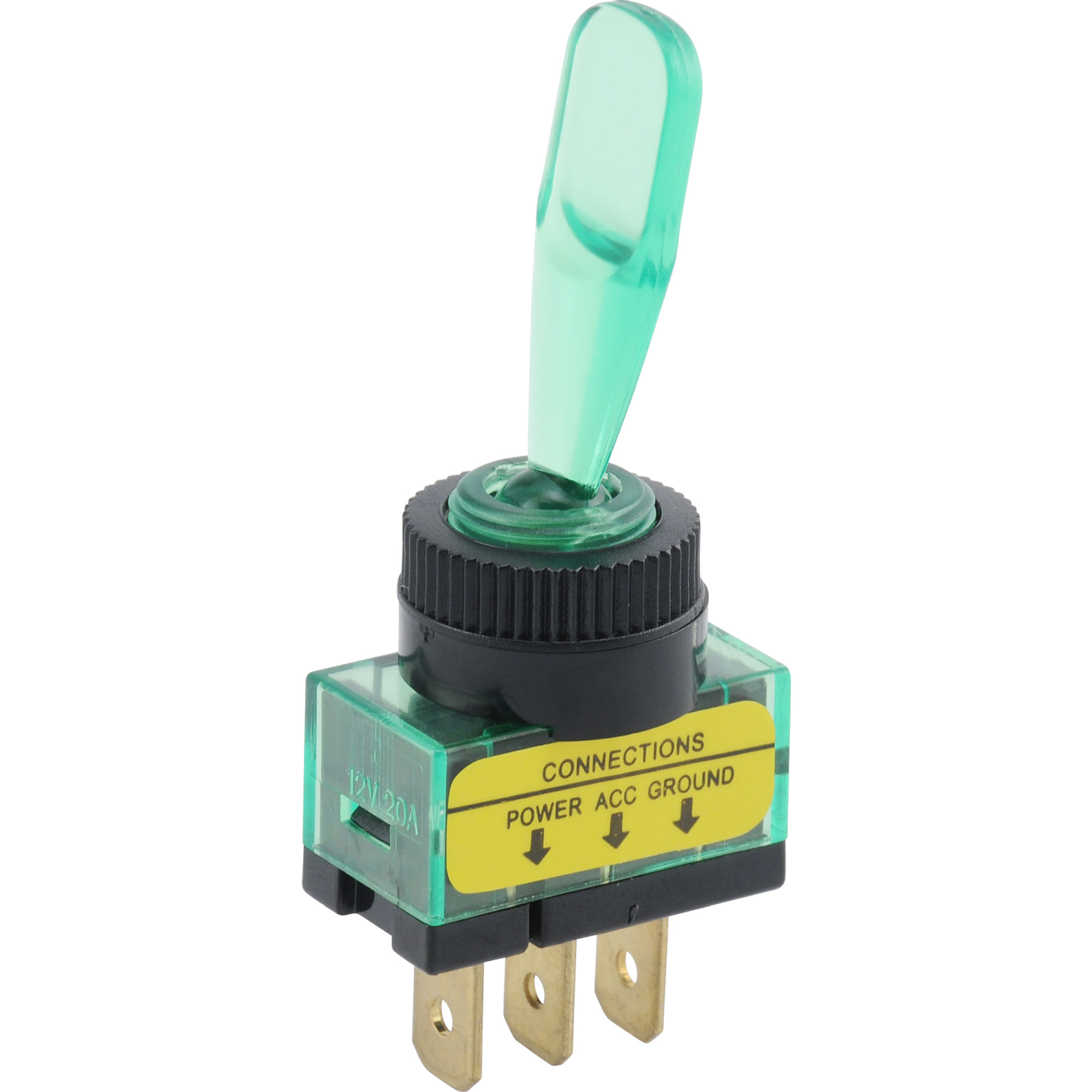 Hillman Green Paddle SPST On-Off Lighted Toggle Switch (20 Amp) - 1 pc