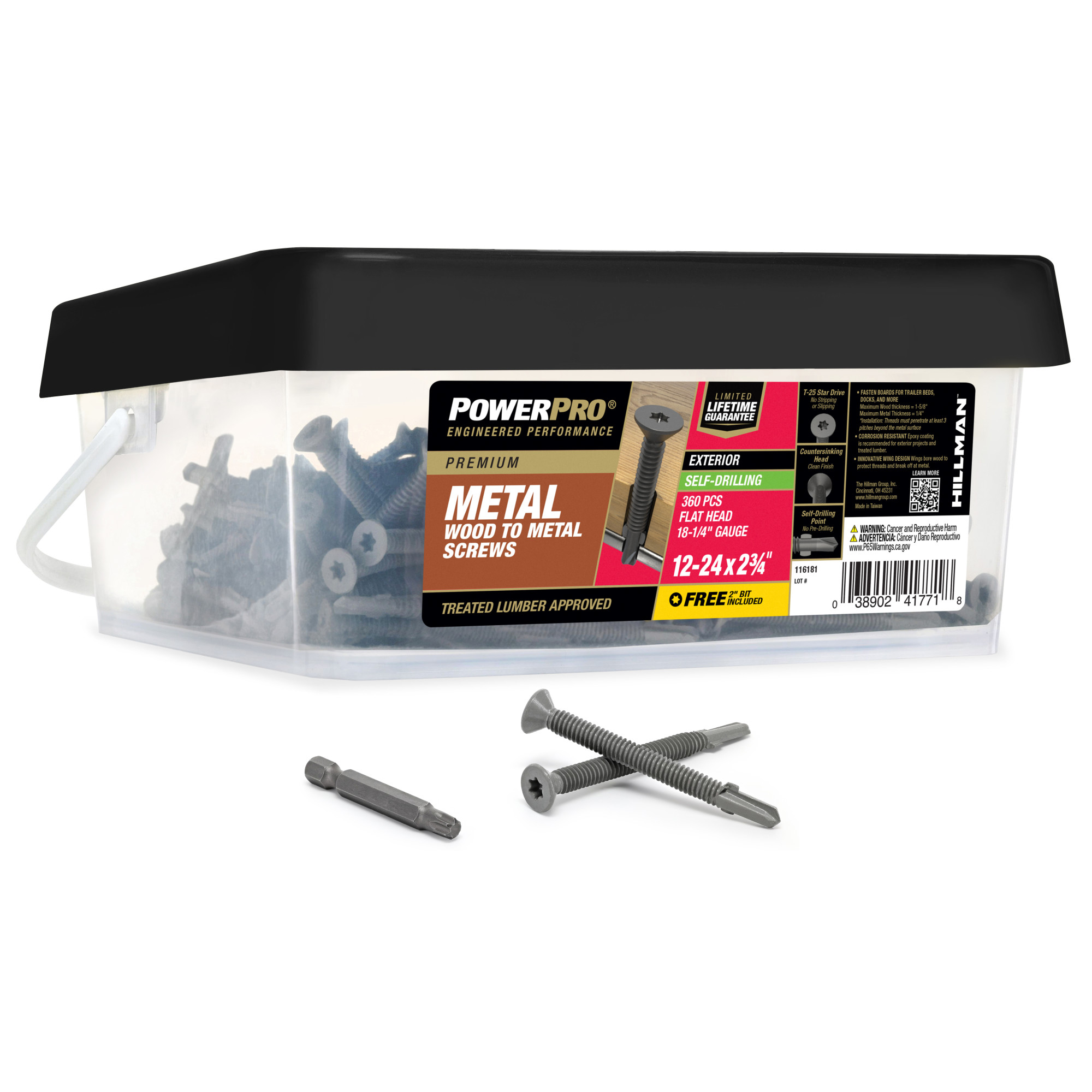Power Pro Prower Pro Premium Flat Gray Epoxy Self-Drilling Screws (#12-24 � 3-�") 360pc