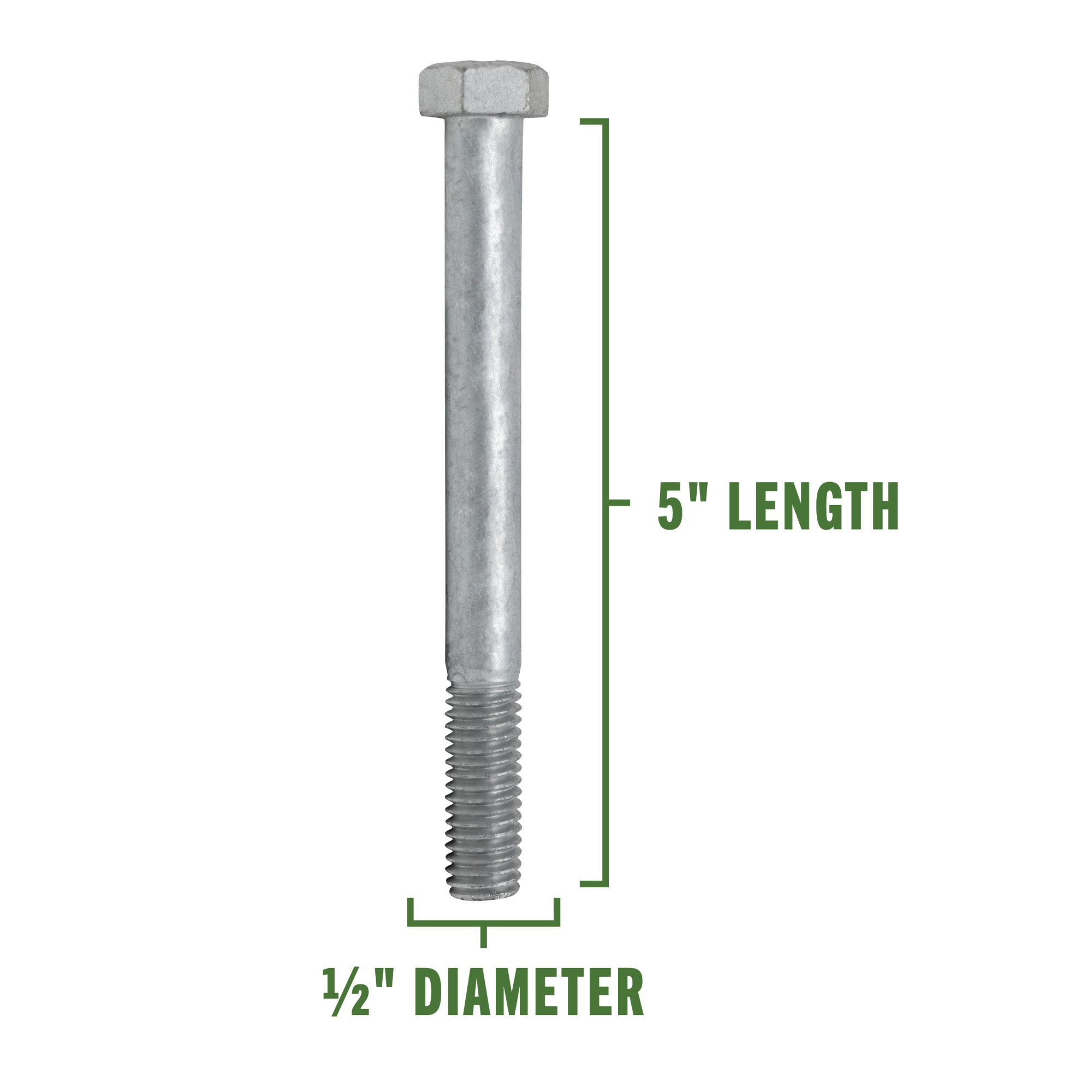Hillman Galvanized Hex Bolts (1/2 in.-13 x 5 in.) - 25 pc - 25 pc