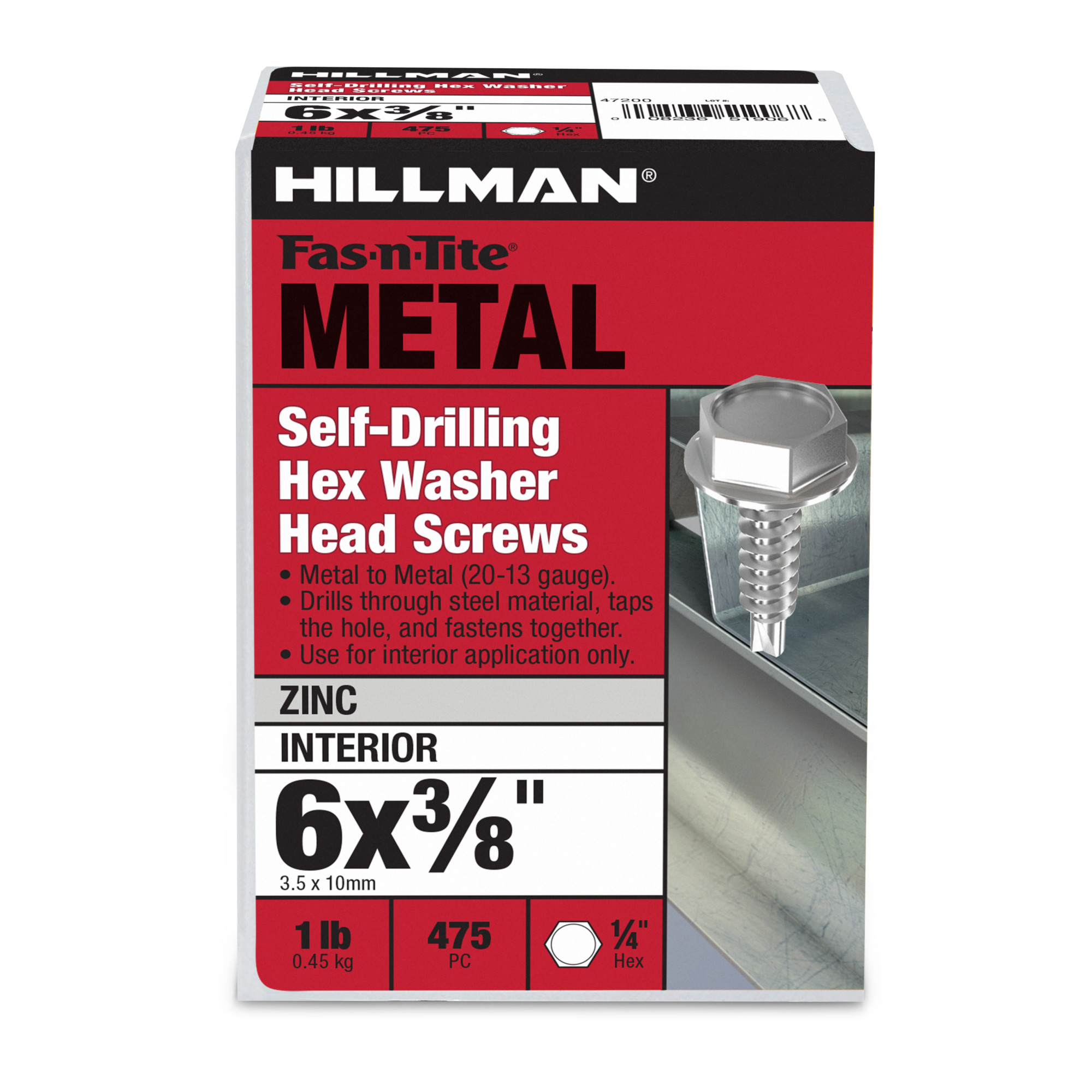 Hillman Zinc Hex Washer Head Self Drilling Screws (#6-20 x 3/8 in.)
