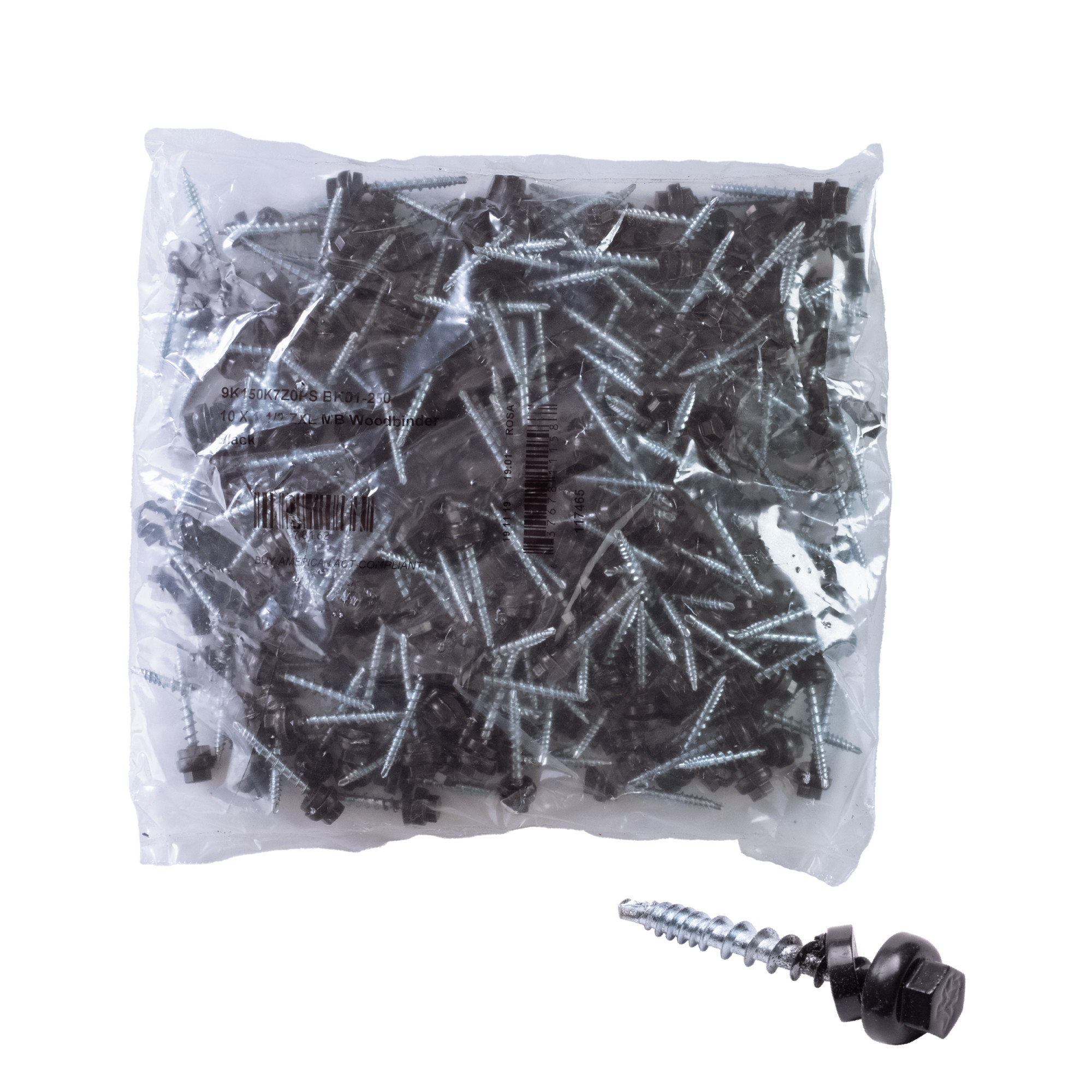 Power Pro Black Self Drilling Metal-to-Wood Roofing Screws (#10 x 1-1/2 in.)-250 pc