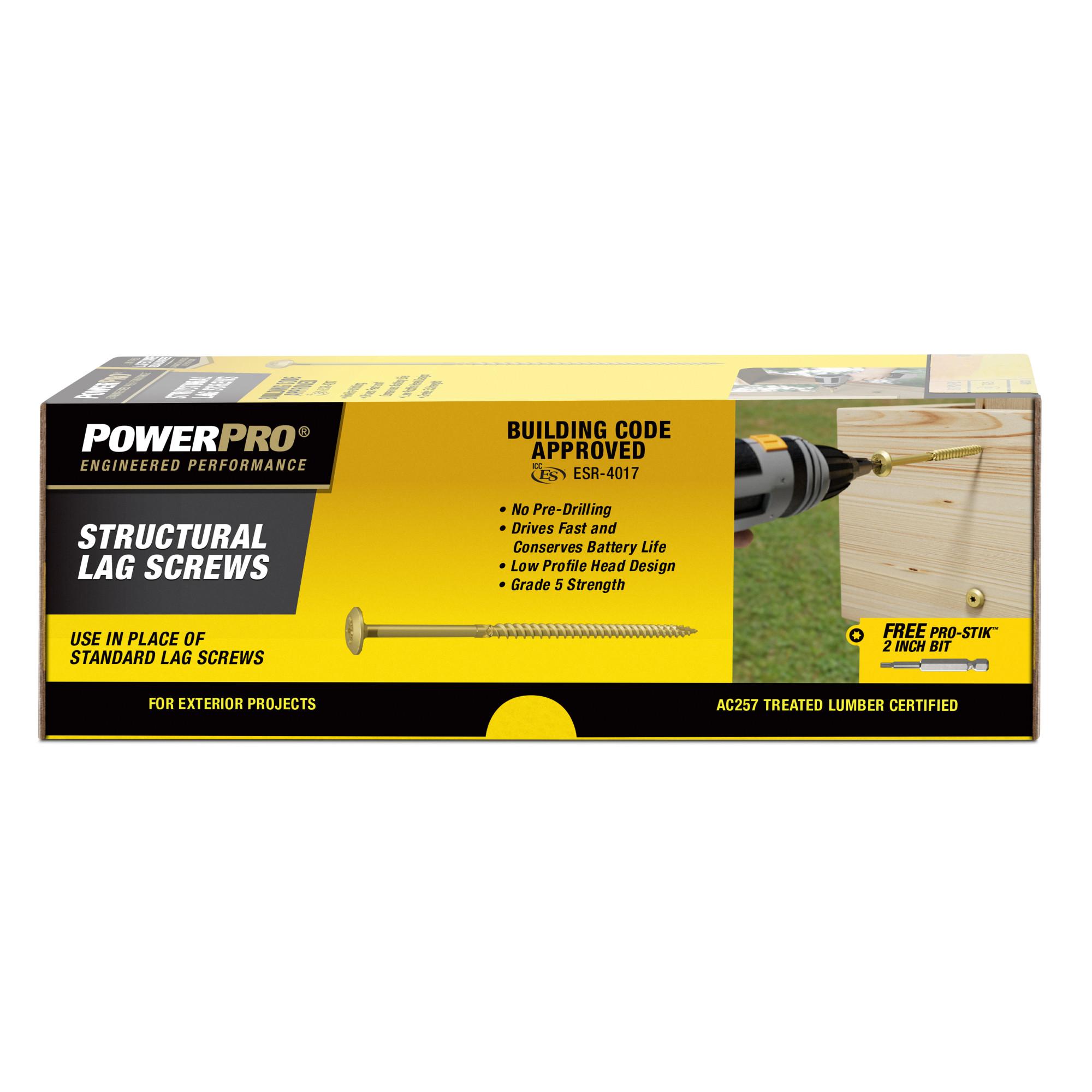 Power Pro Bronze Structural Lag Screws (5/16 in. x 5 in.) - 36 pc