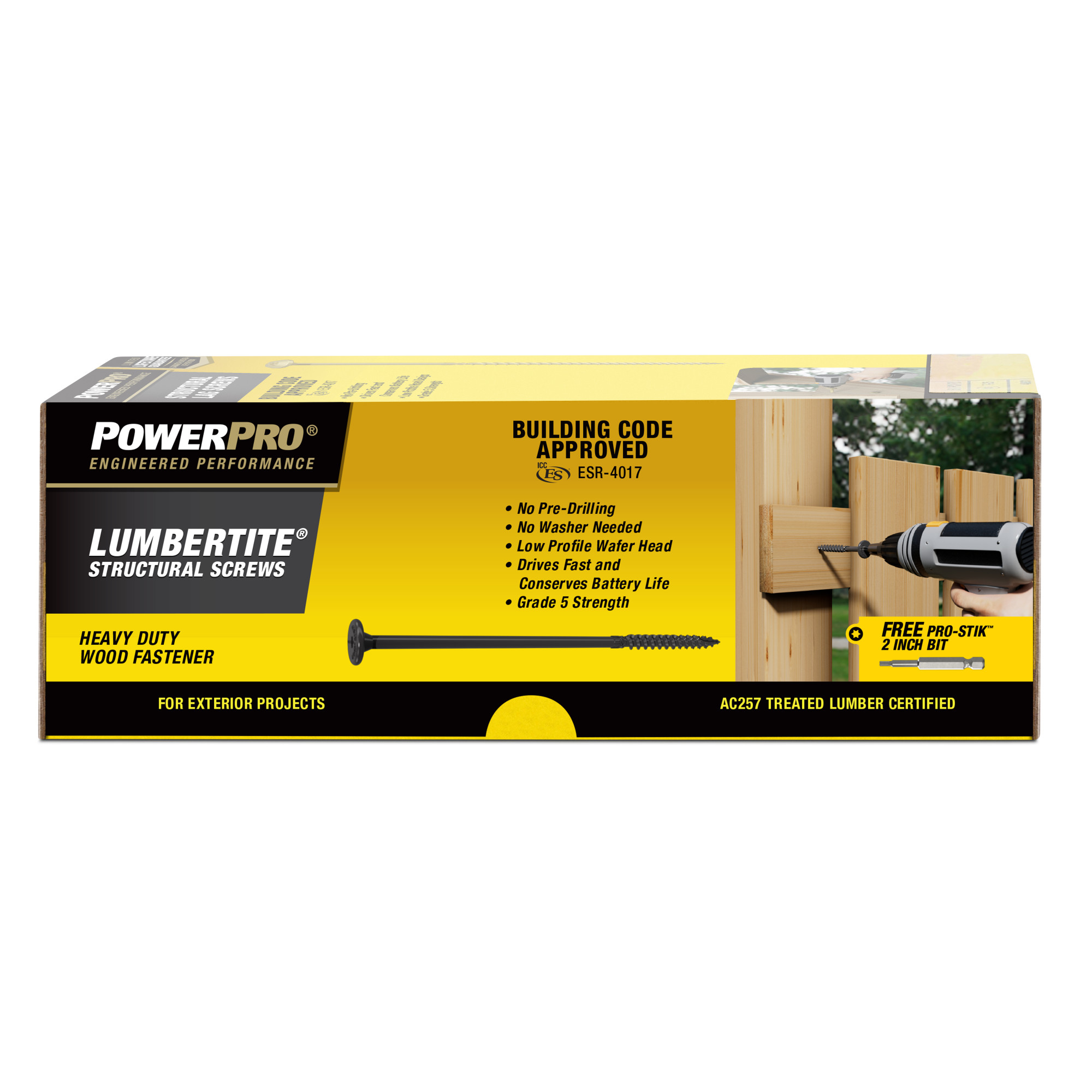 Power Pro Black Lumber-Tite Structural Screws (1/4 in. x 6 in.) - 45 pc