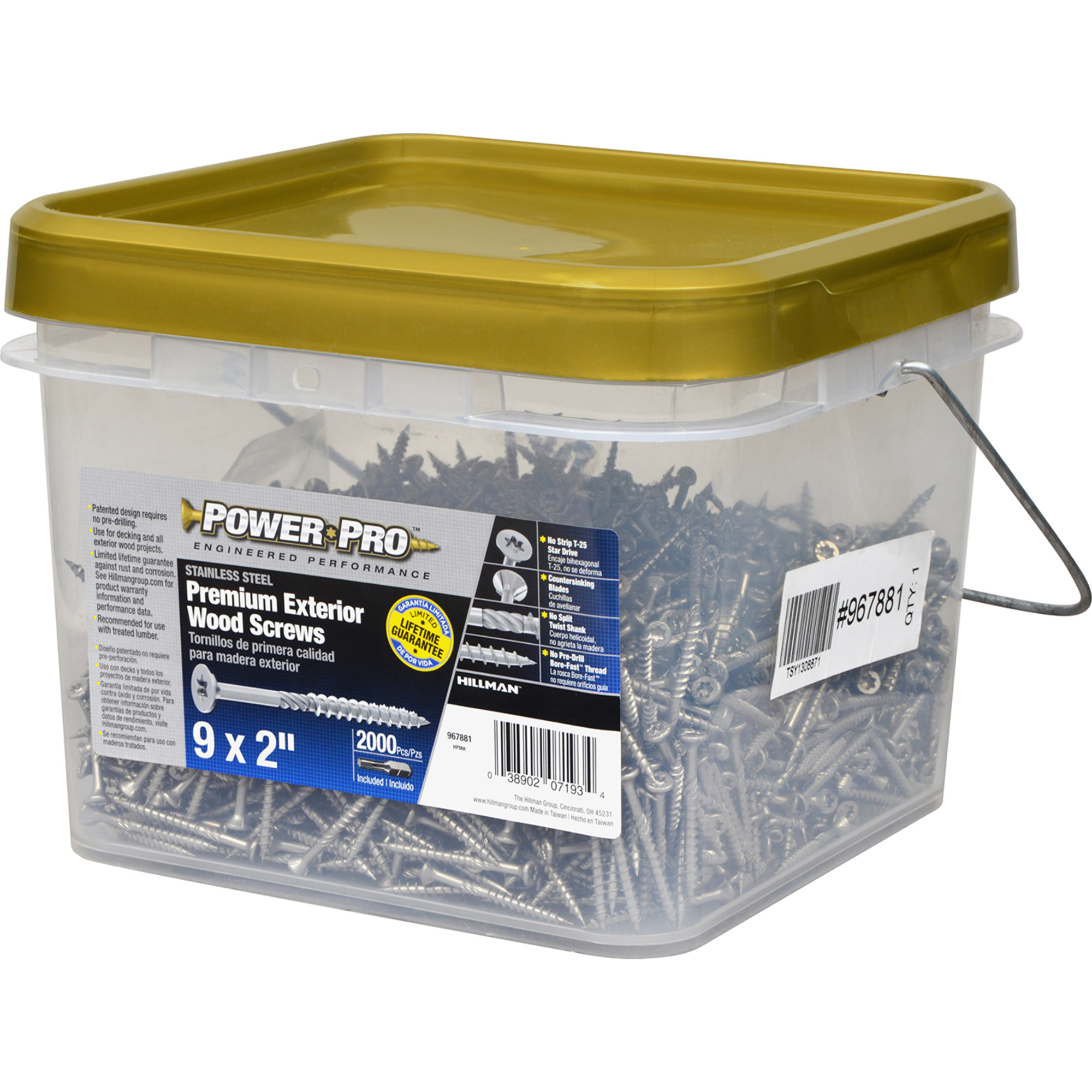 Power Pro Premium 305 Stainless Steel Wood Screws (#9 x 2 in.) - 2000 pc