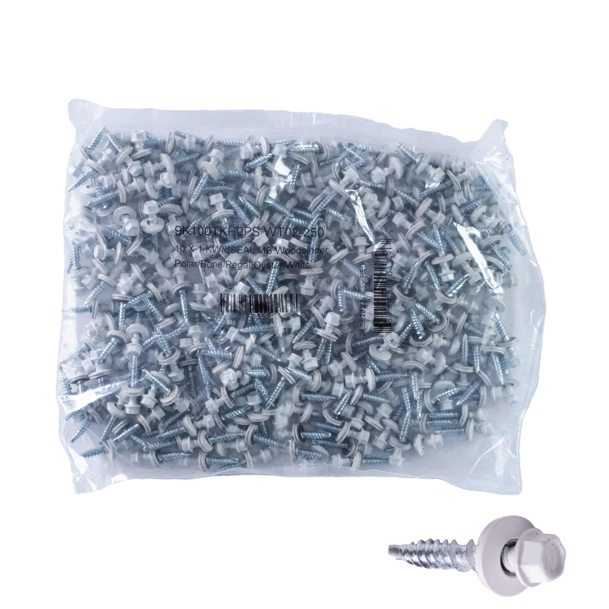 Power Pro White Self Drilling Metal-to-Wood Roofing Screws (#10 x 1 in.) - 250 pc