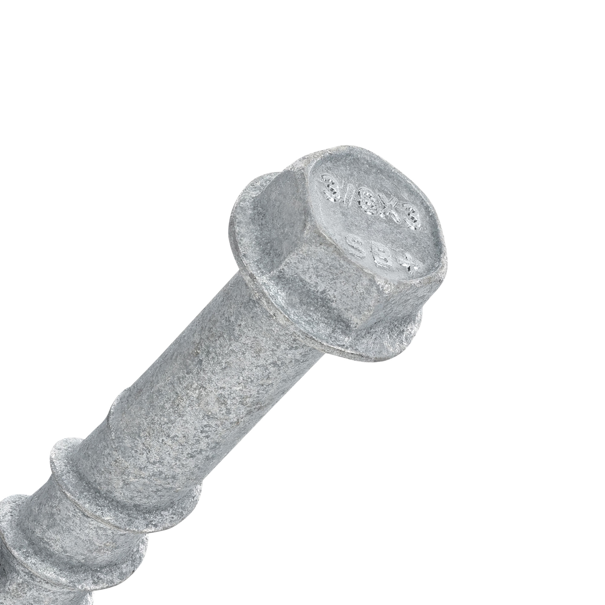 Power Pro Galvanized Hex Washer Head Screw-Bolt+ Anchors (3/8 in. x 3 in.) - 50 pc