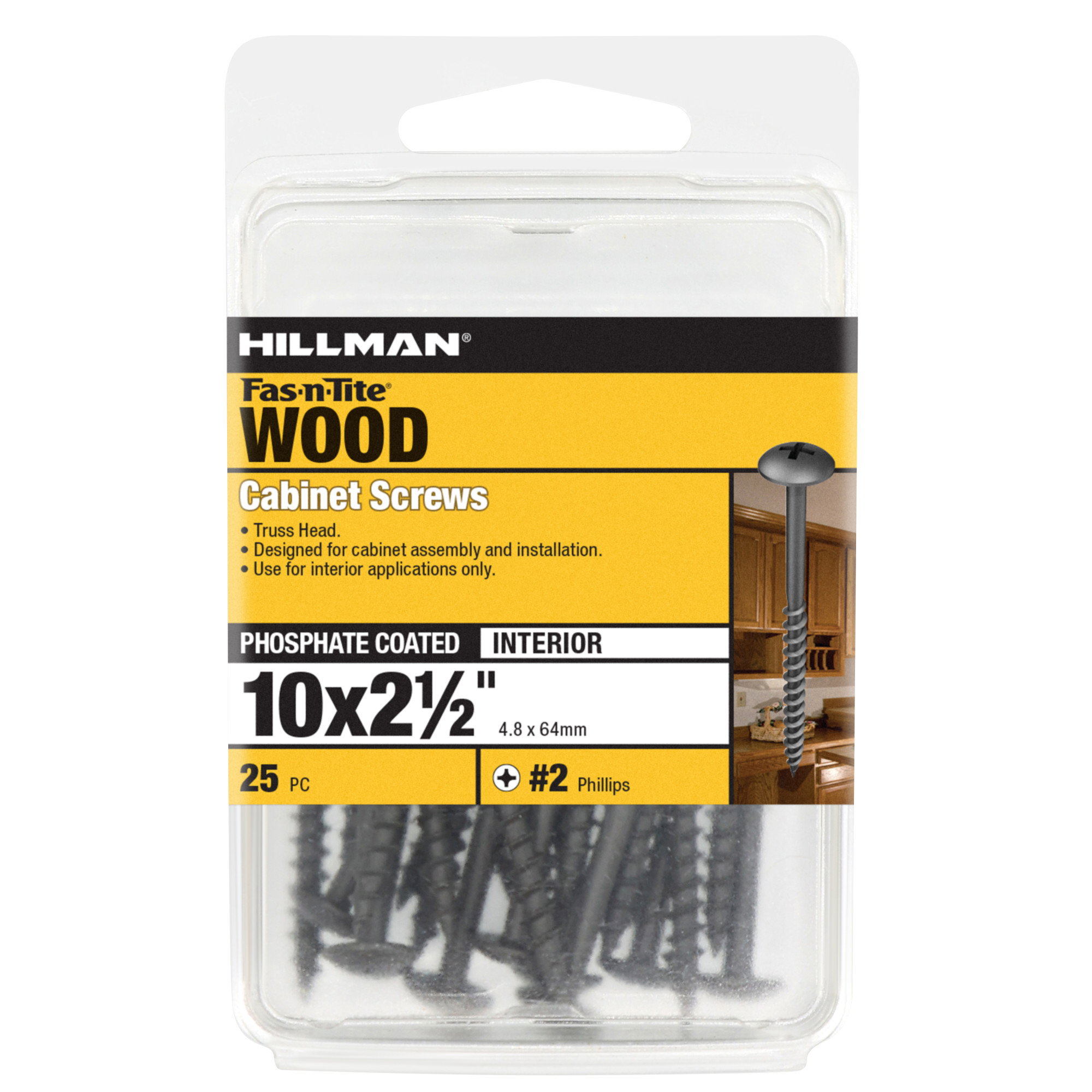 Hillman Truss Head Phillips Coarse Cabinet Screws (#10 x 2-1/2 in.) - 25 pc